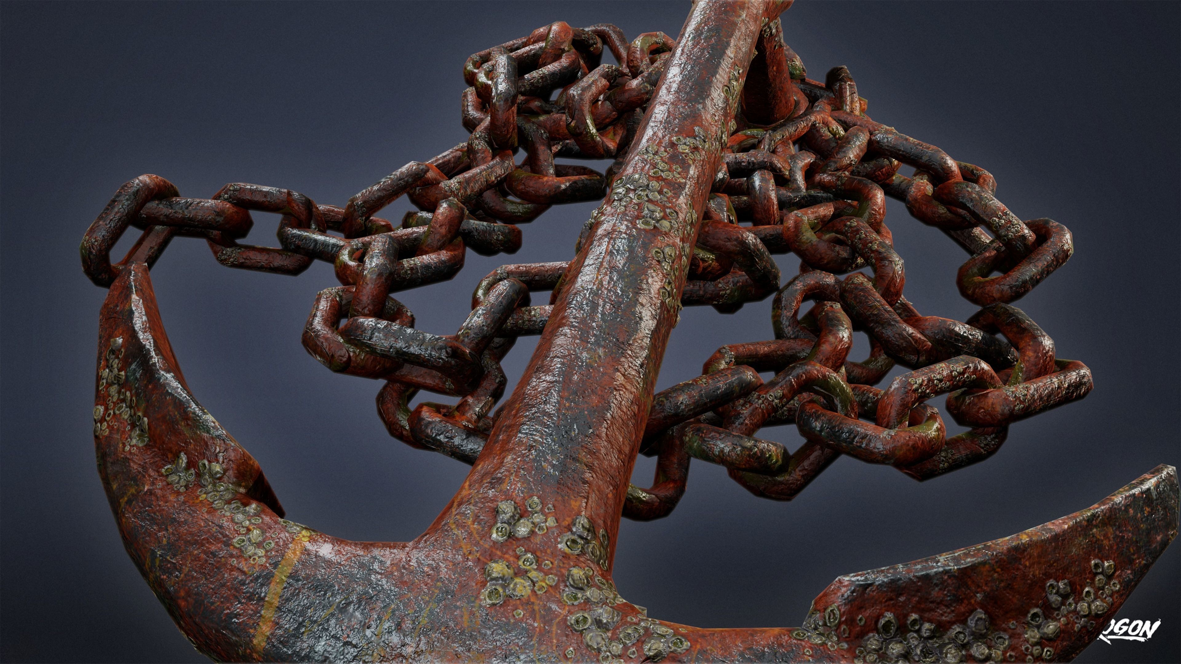 SEASIDE DOCKS - Large Anchor 01 - NANITE AND LOW POLY Low-poly 3D model_7