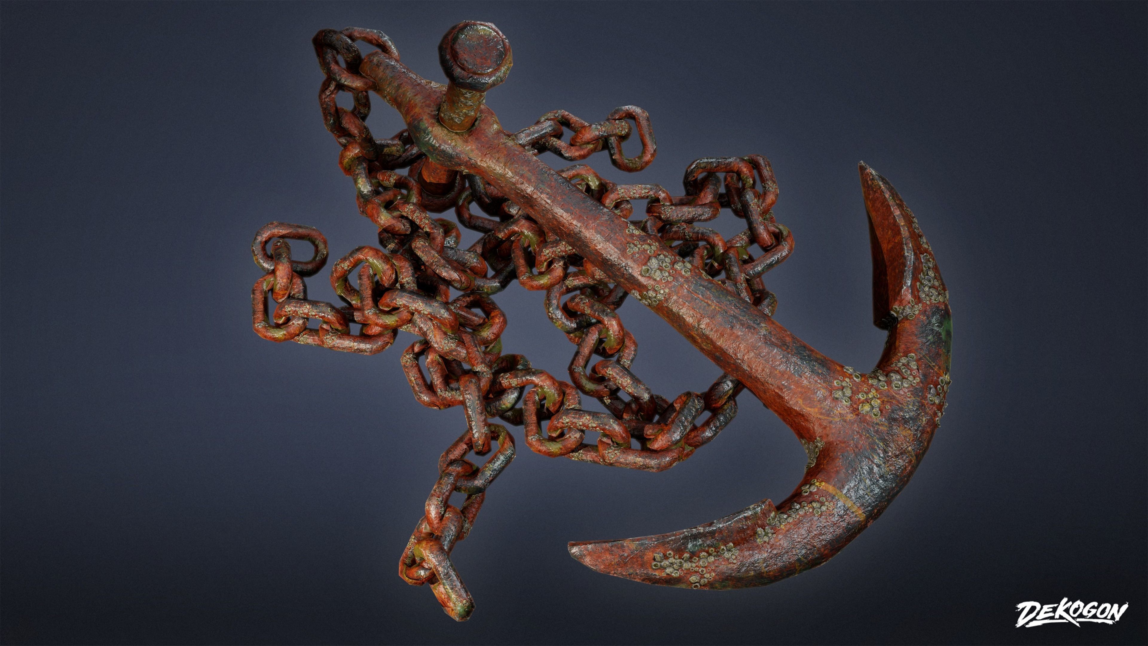 SEASIDE DOCKS - Large Anchor 01 - NANITE AND LOW POLY Low-poly 3D model_4