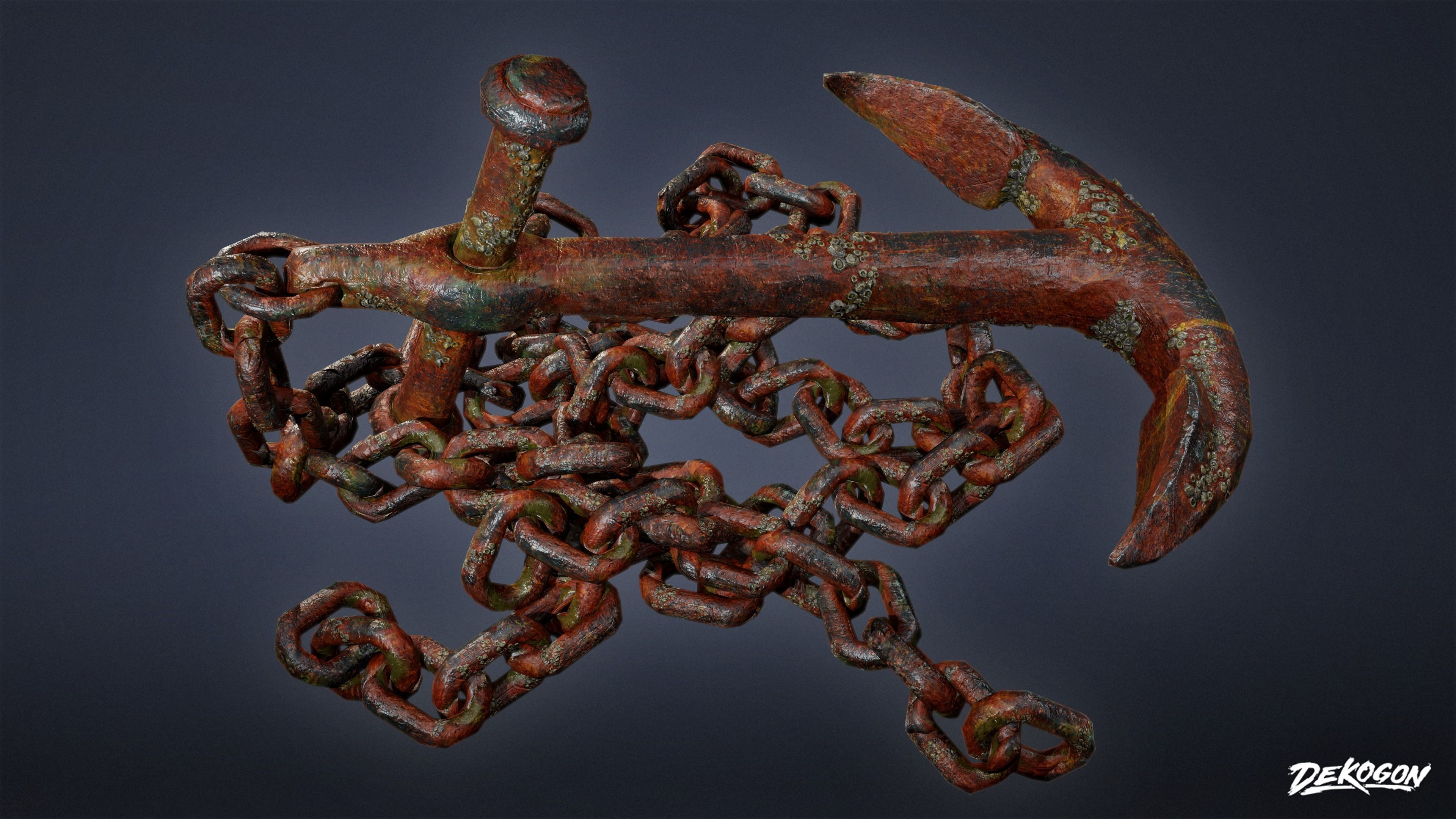 SEASIDE DOCKS - Large Anchor 01 - NANITE AND LOW POLY Low-poly 3D model_3