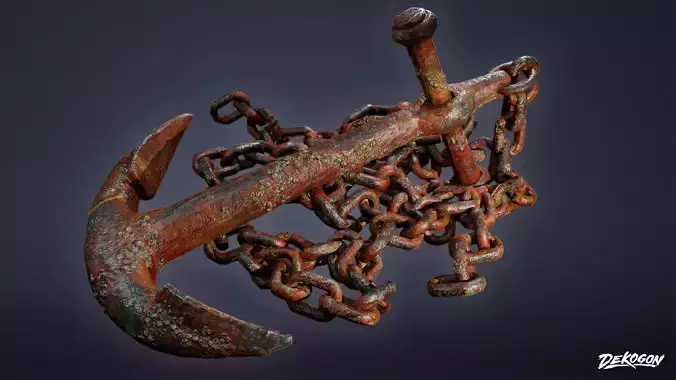 SEASIDE DOCKS - Large Anchor 01 - NANITE AND LOW POLY