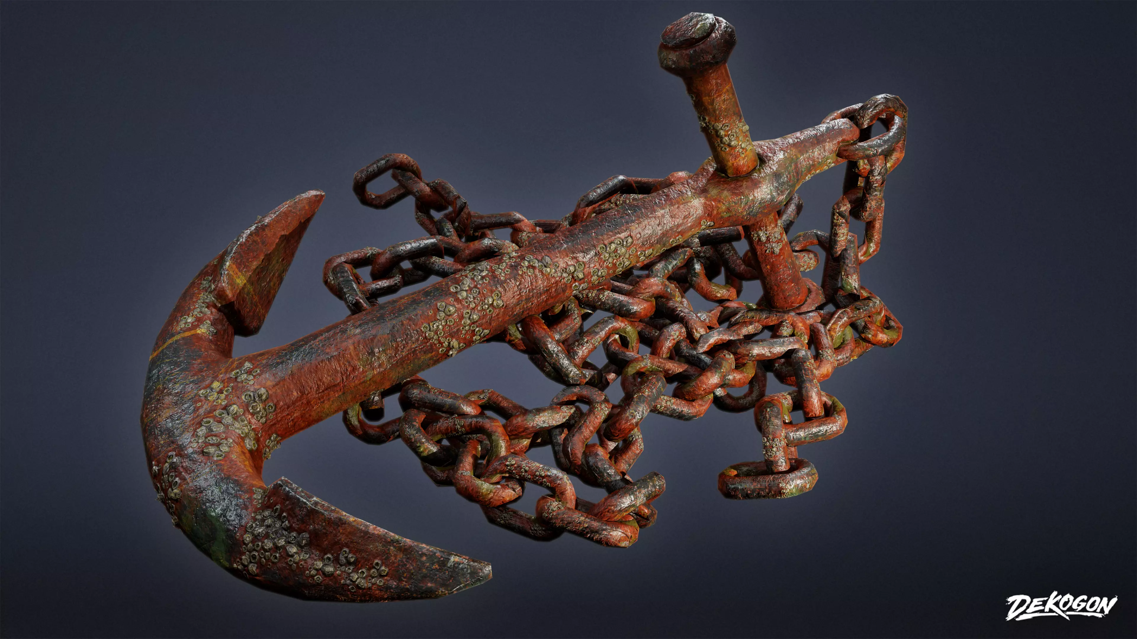 SEASIDE DOCKS - Large Anchor 01 - NANITE AND LOW POLY Low-poly 3D model_0