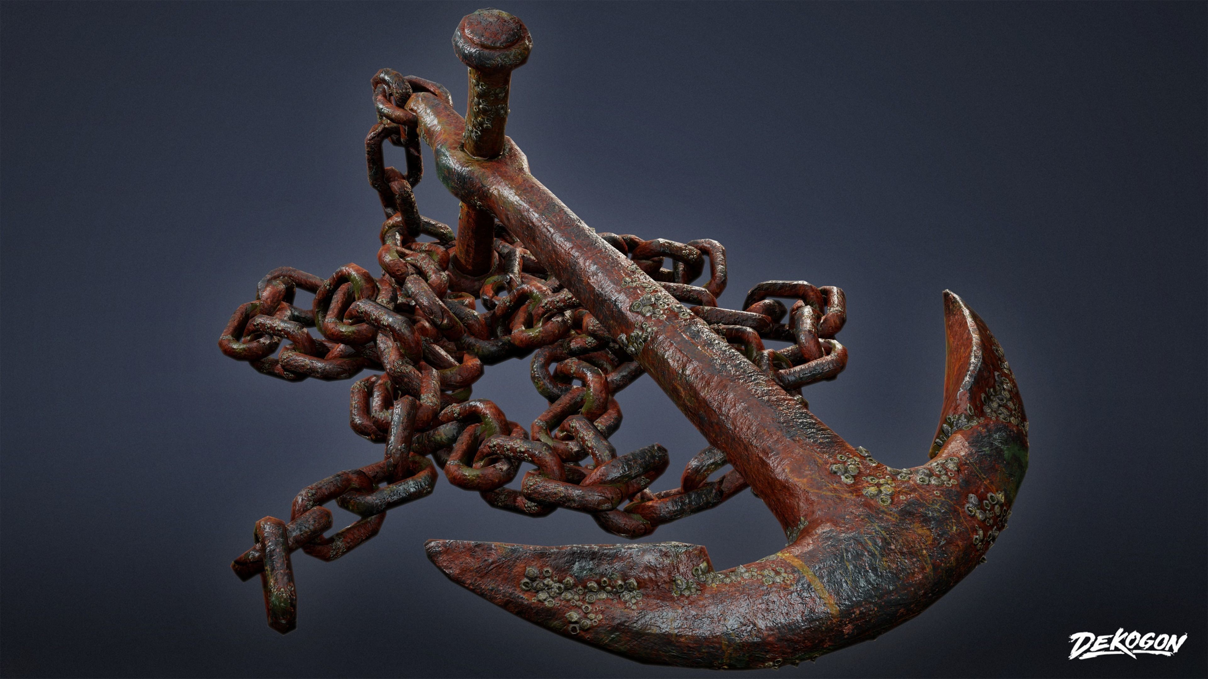 SEASIDE DOCKS - Large Anchor 01 - NANITE AND LOW POLY Low-poly 3D model_2