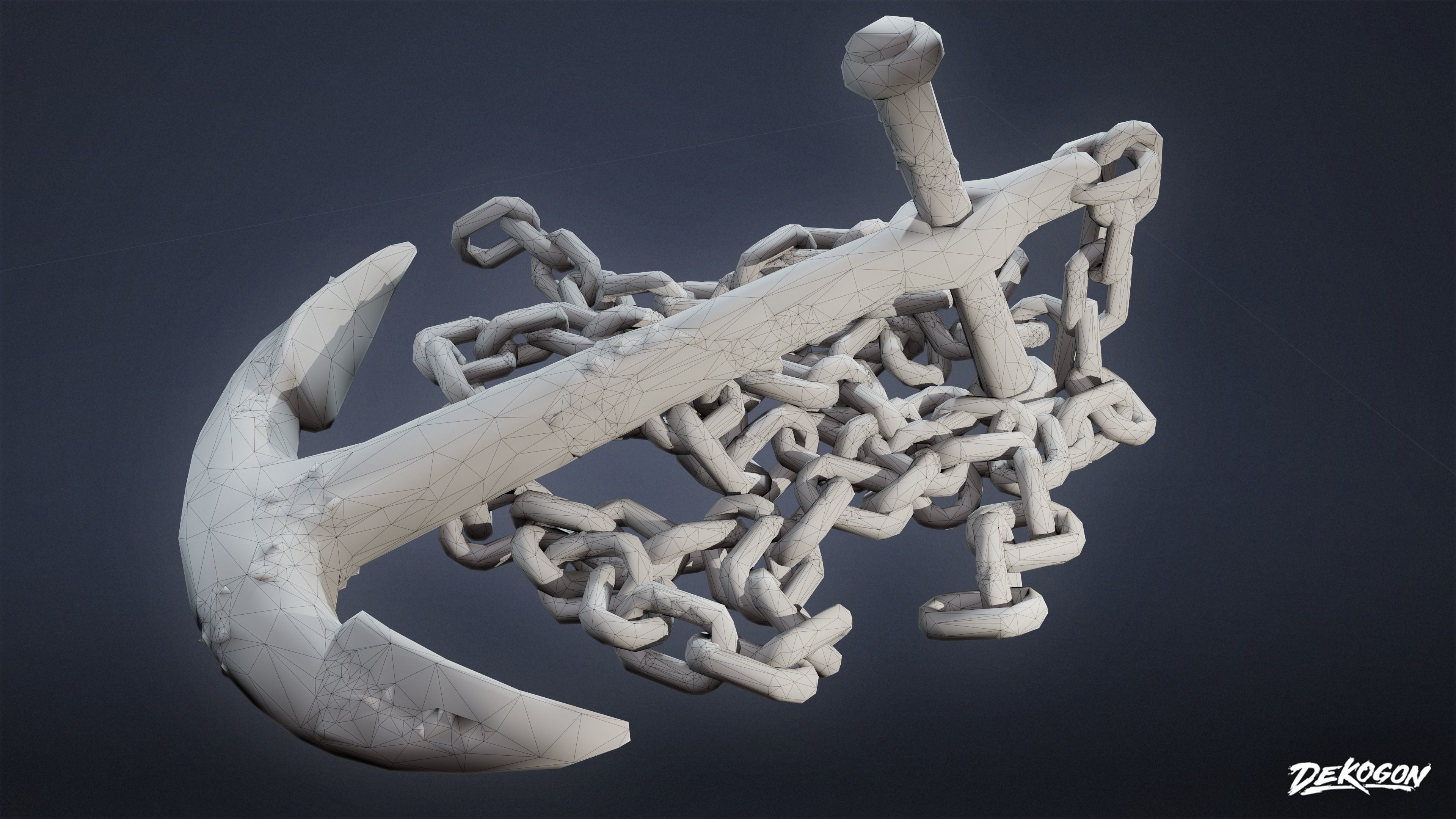 SEASIDE DOCKS - Large Anchor 01 - NANITE AND LOW POLY Low-poly 3D model_1