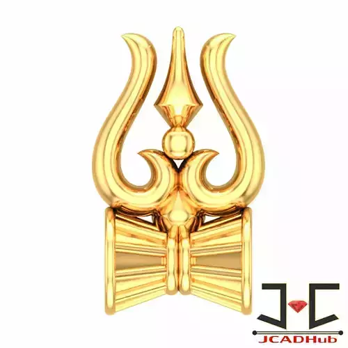 0185 - Delicate Trishul Pendant 3D print model