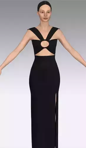 Dress black heart neckline