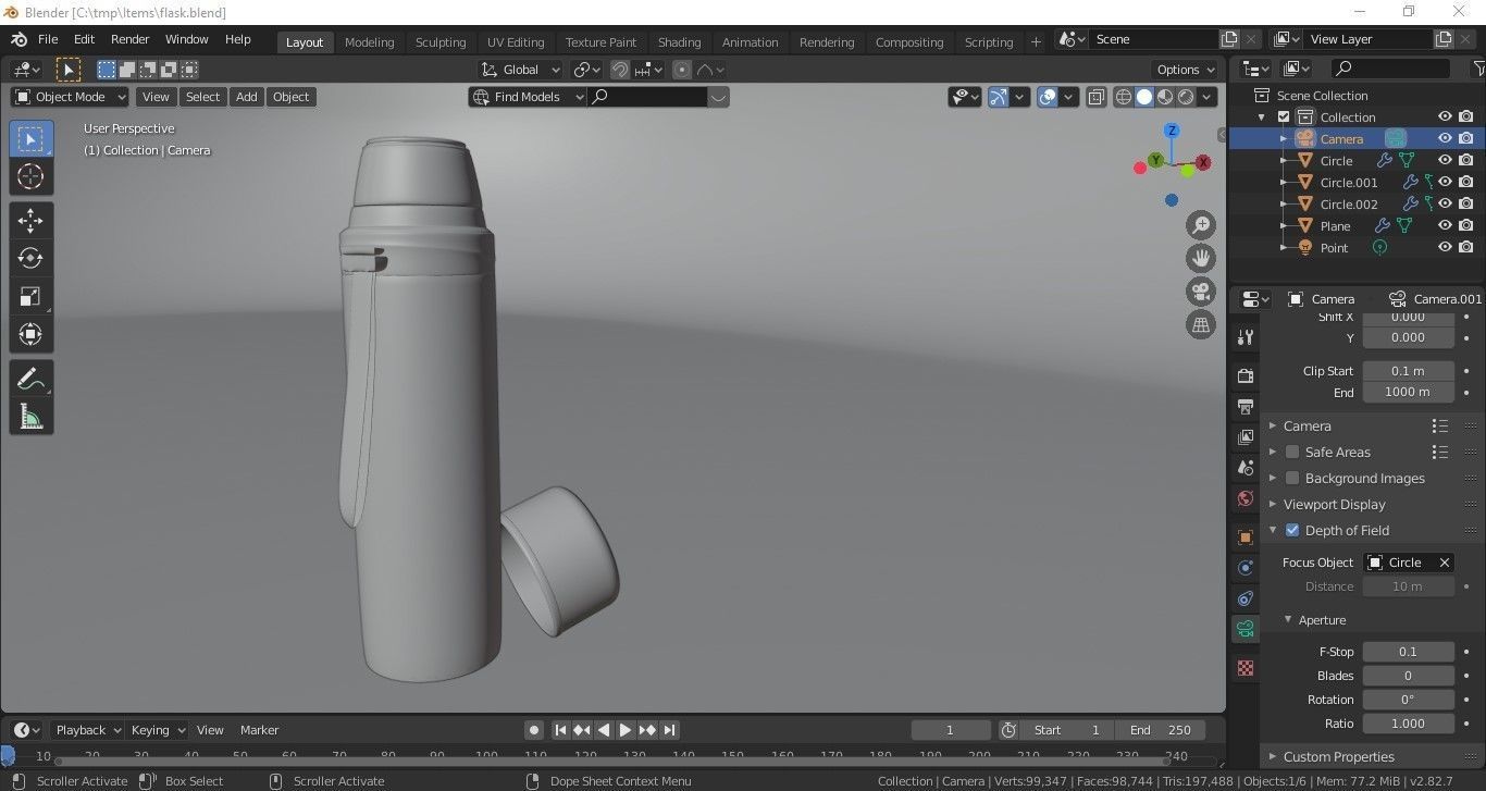 Water Flask Free 3D model_1