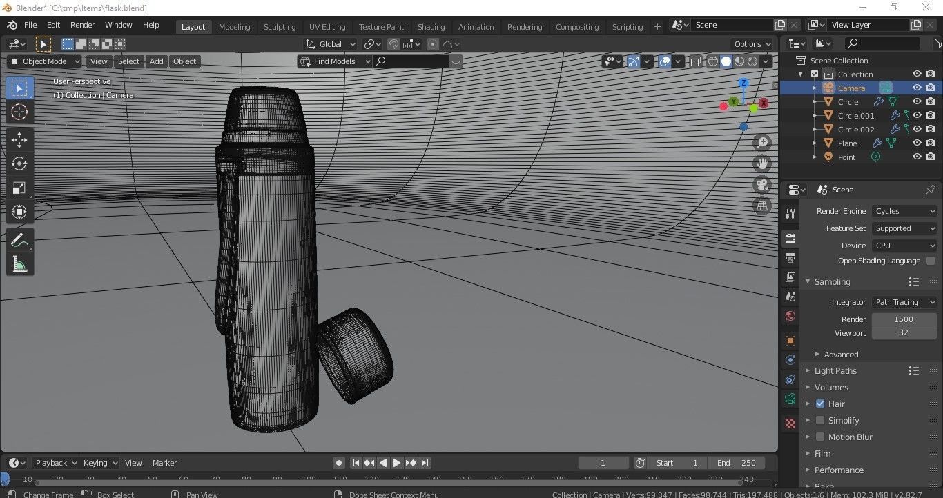 Water Flask Free 3D model_2