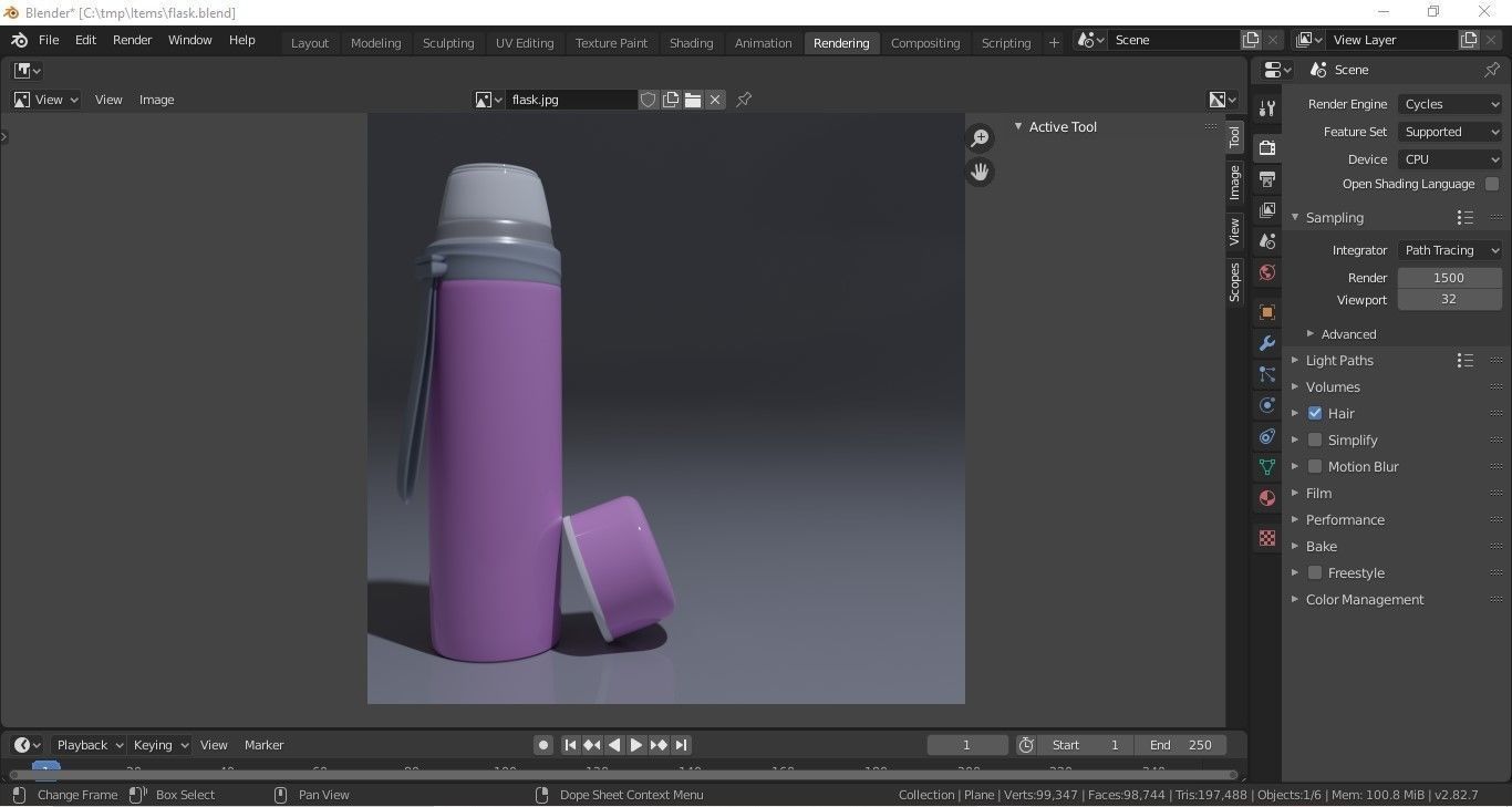 Water Flask Free 3D model_4