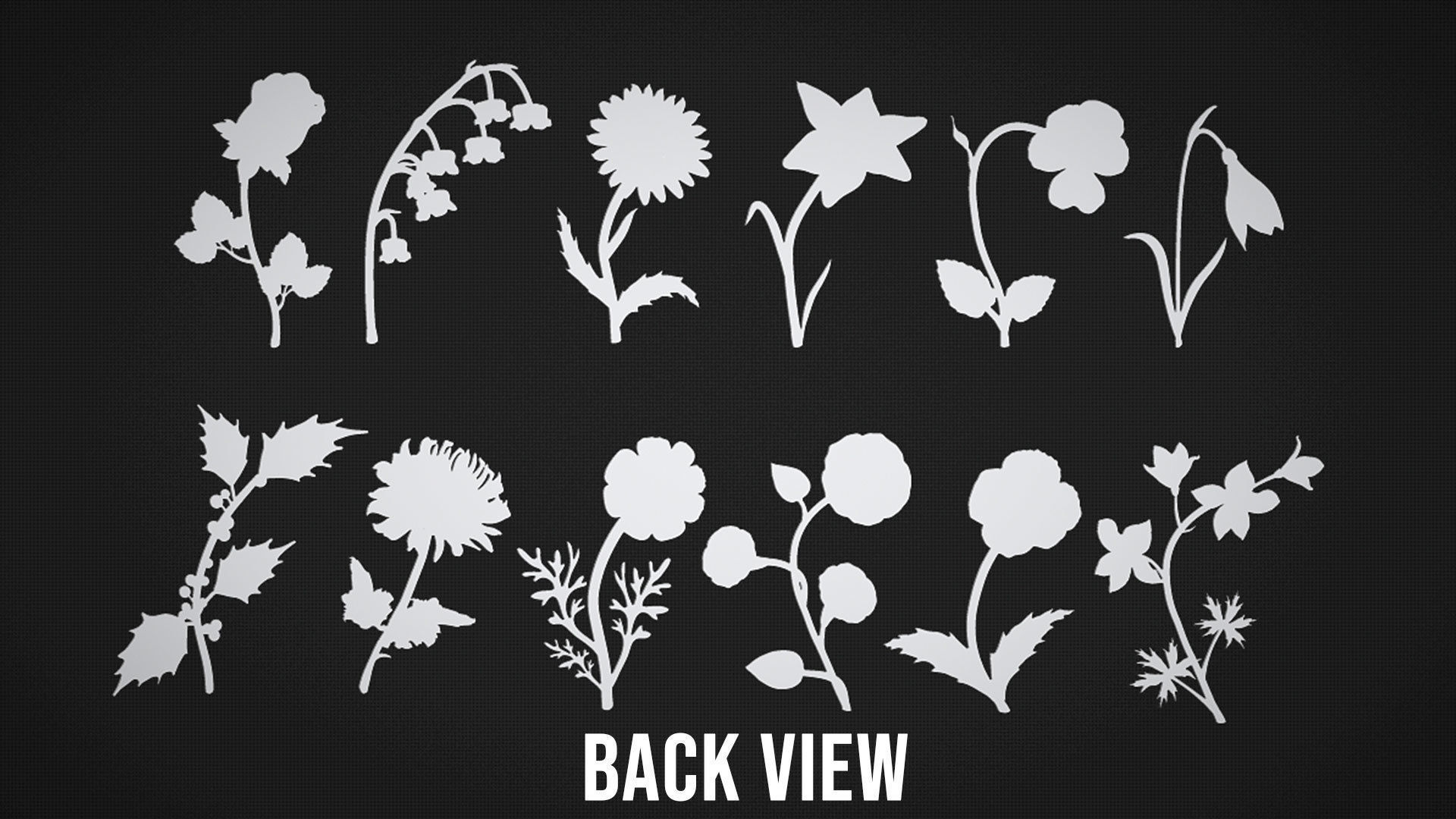 Birth Month Flowers Set Bas Relief 3D print model_4