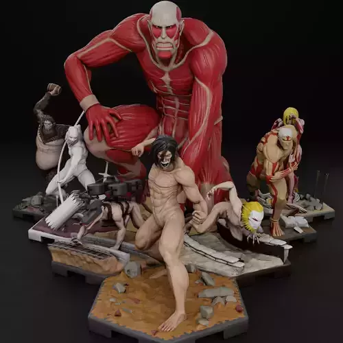 Attack on Titan Bundle 3D Model Collection