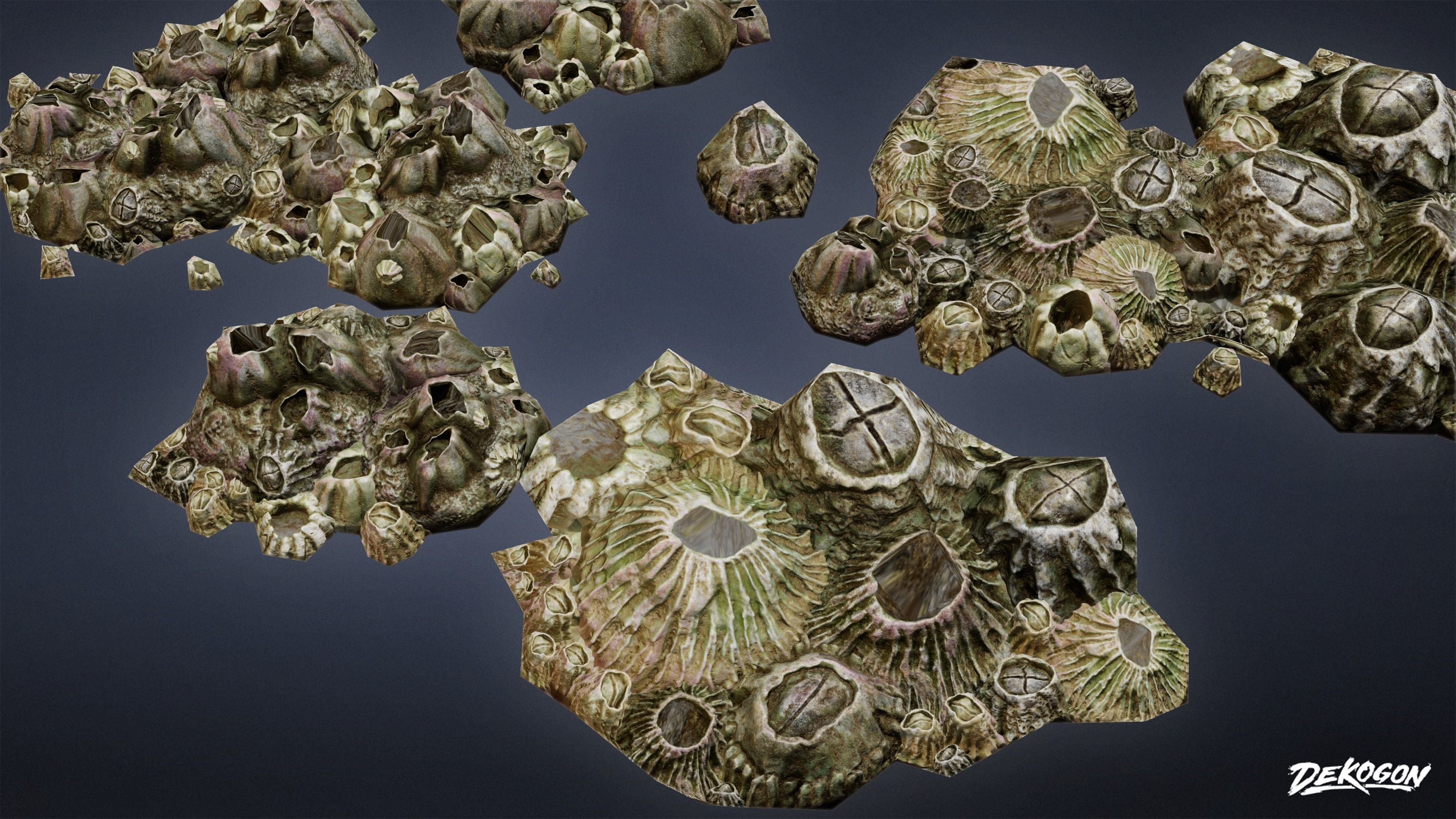 SEASIDE DOCKS - Barnacles 01 - NANITE AND LOW POLY Low-poly 3D model_4