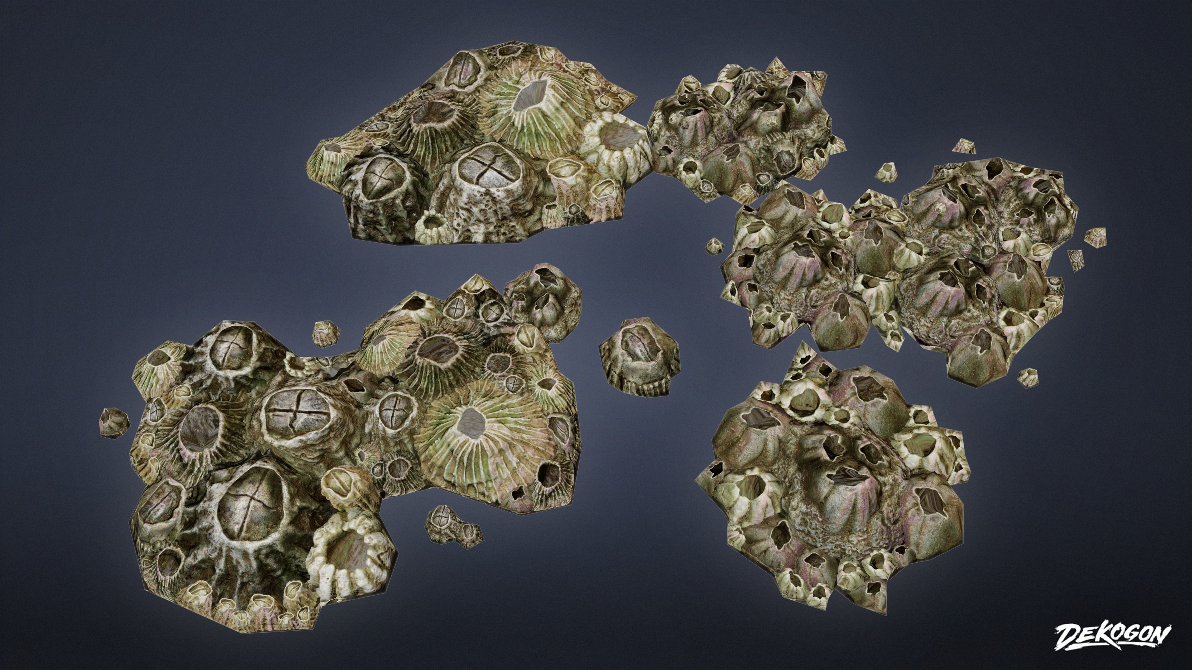 SEASIDE DOCKS - Barnacles 01 - NANITE AND LOW POLY Low-poly 3D model_1