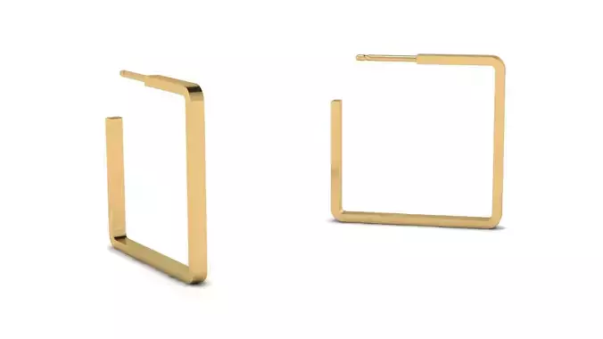 Square Hoop Earrings 25 mm