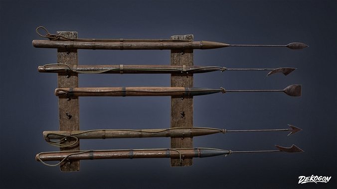 SEASIDE DOCKS - Harpoon Rack 01 - NANITE AND LOW POLY Low-poly 3D model