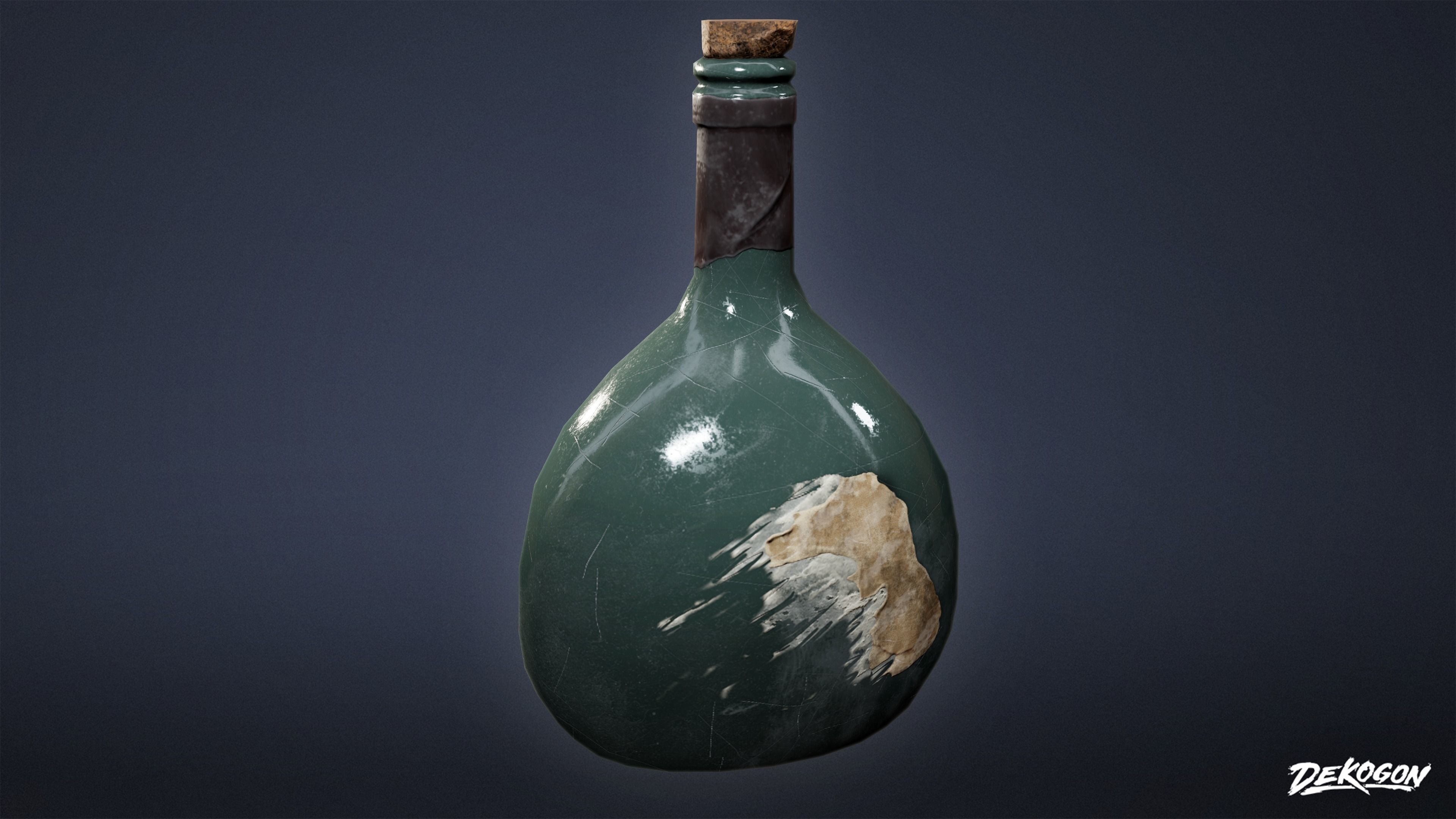 PIRATES - Liquor Bottles 01 - NANITE AND LOW POLY Low-poly 3D model_6