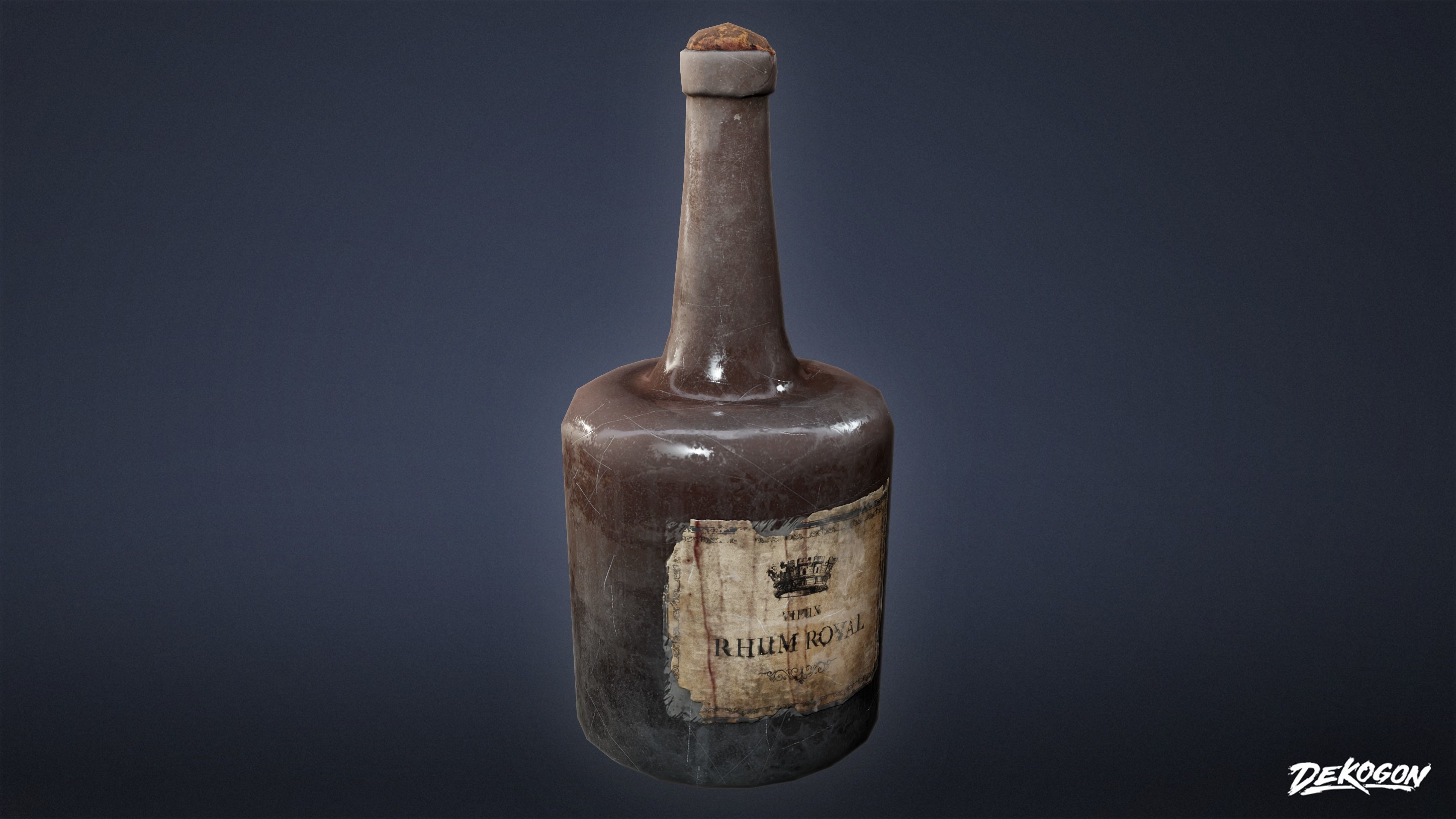 PIRATES - Liquor Bottles 01 - NANITE AND LOW POLY Low-poly 3D model_5