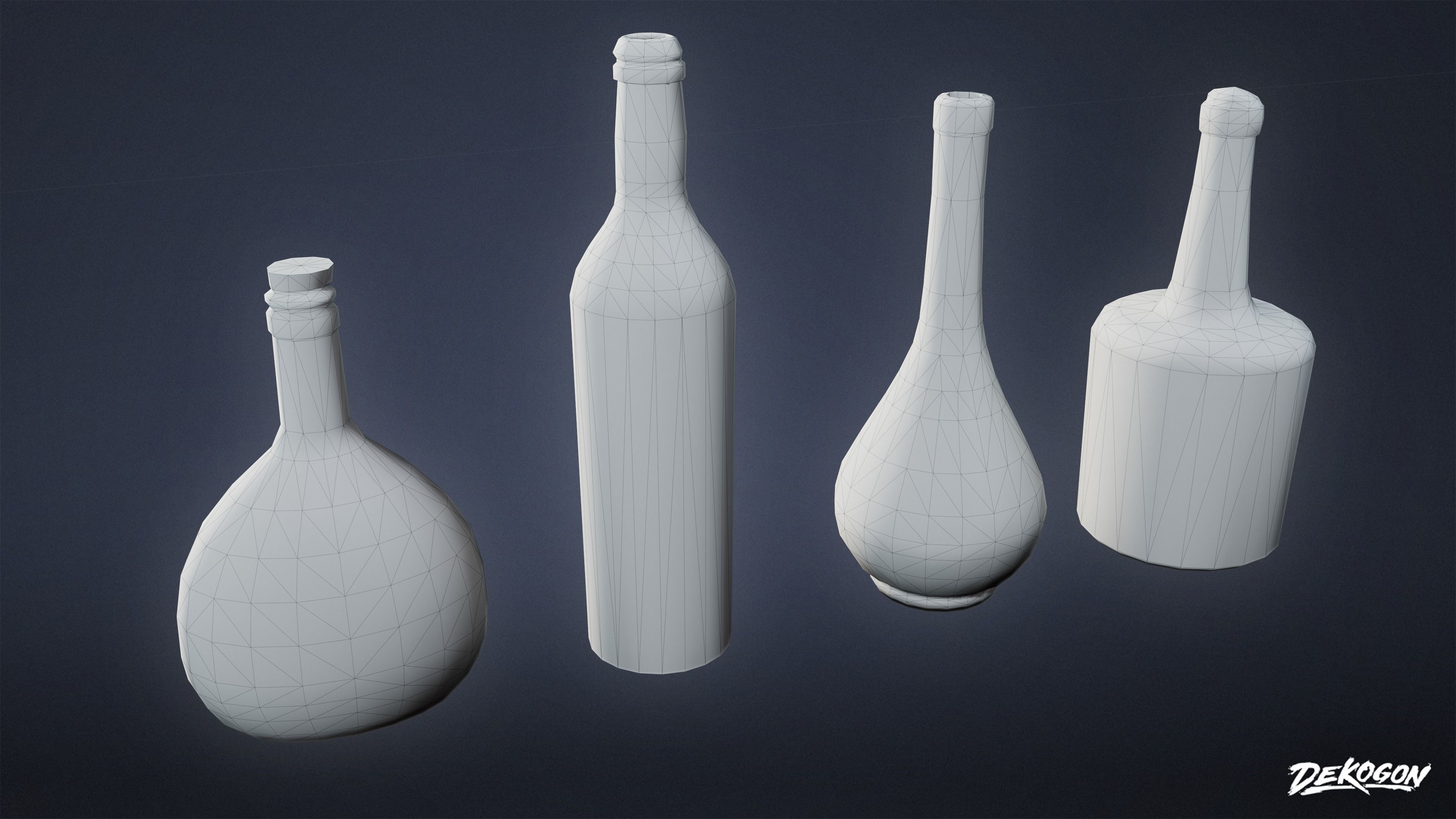 PIRATES - Liquor Bottles 01 - NANITE AND LOW POLY Low-poly 3D model_1