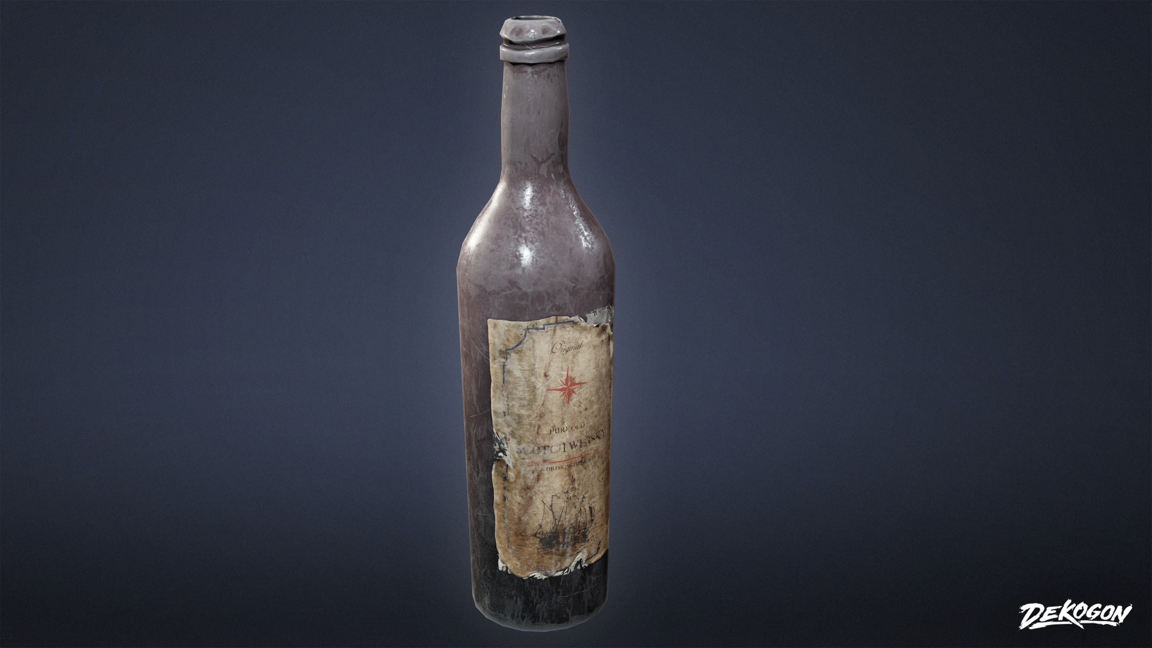 PIRATES - Liquor Bottles 01 - NANITE AND LOW POLY Low-poly 3D model_8