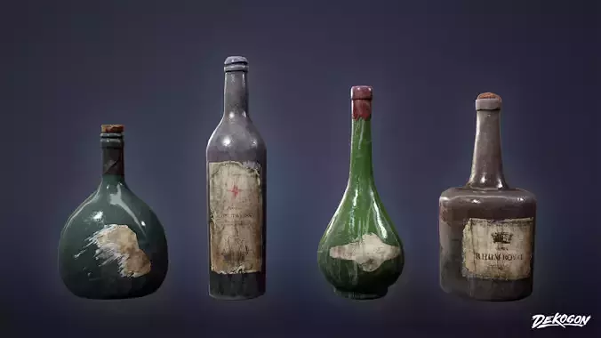 PIRATES - Liquor Bottles 01 - NANITE AND LOW POLY