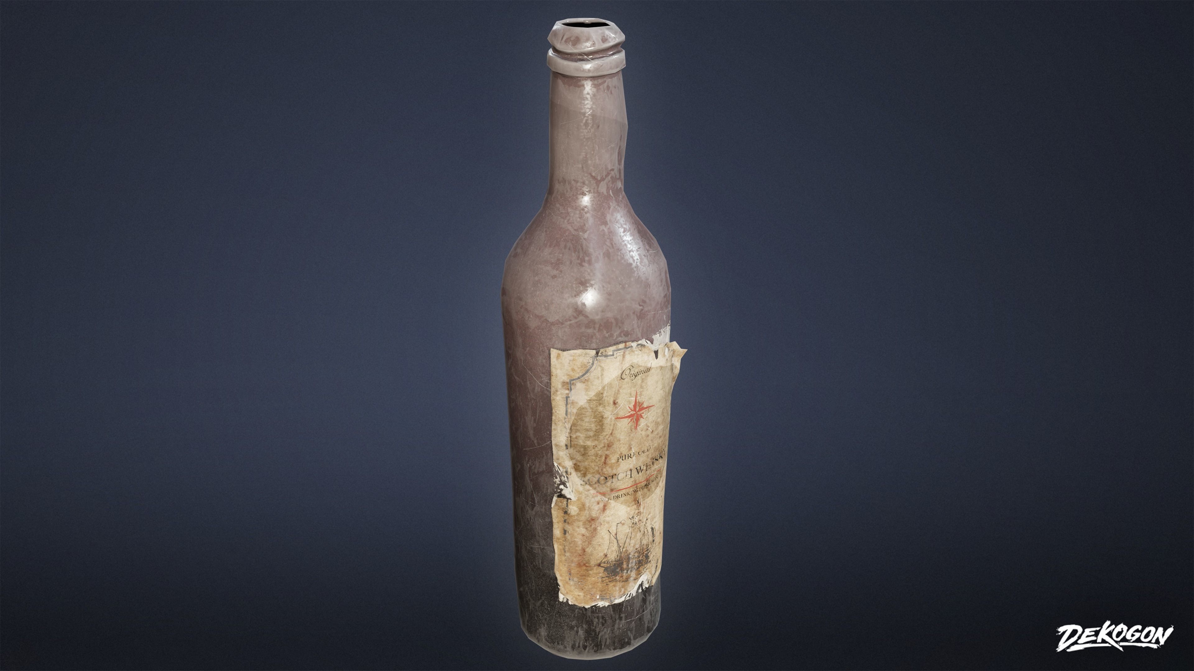 PIRATES - Liquor Bottles 01 - NANITE AND LOW POLY Low-poly 3D model_10