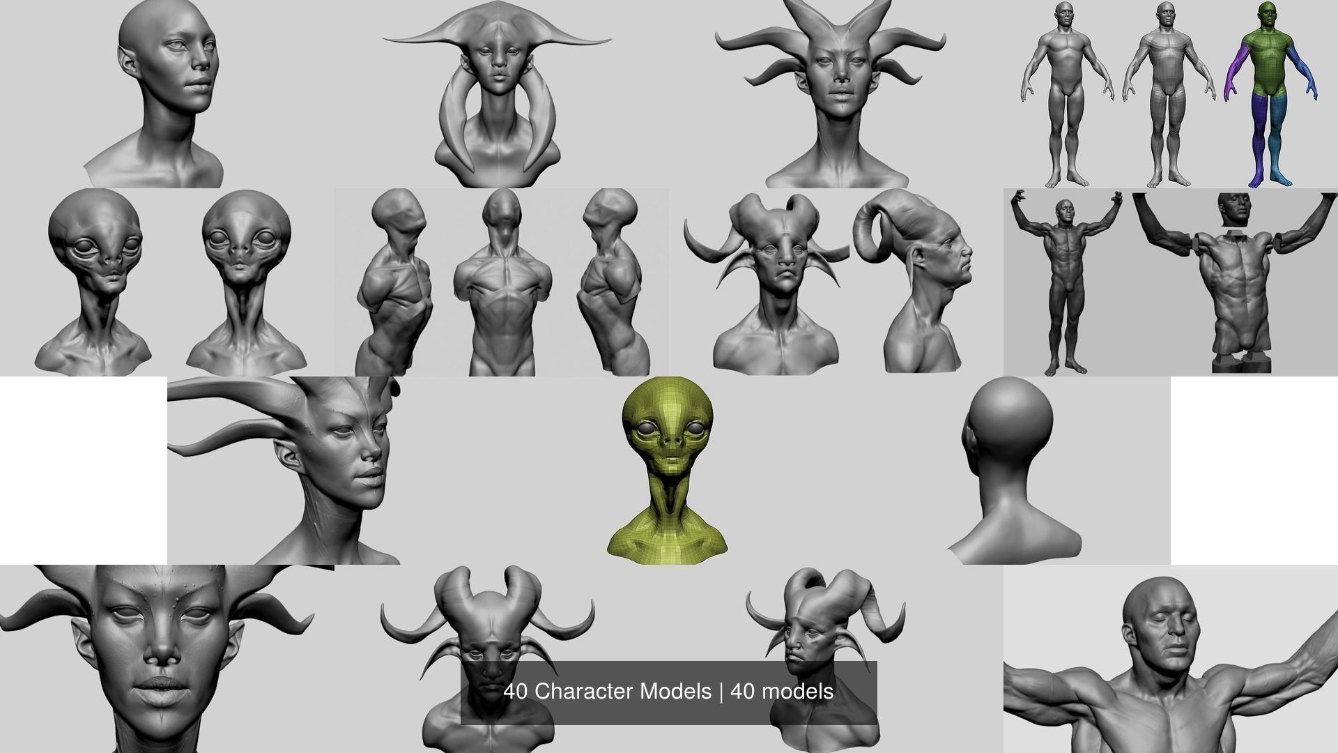 40 Character Models 3D Model Collection_4