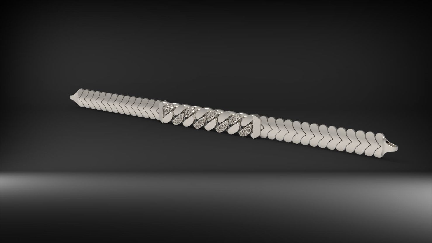 gurmetli 3d zincir bileklik 3D print model_12