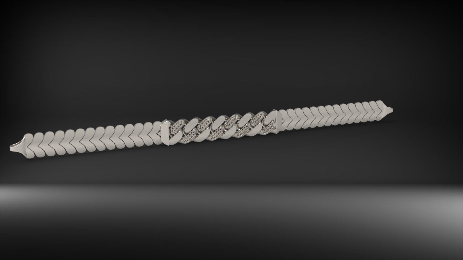 gurmetli 3d zincir bileklik 3D print model_6