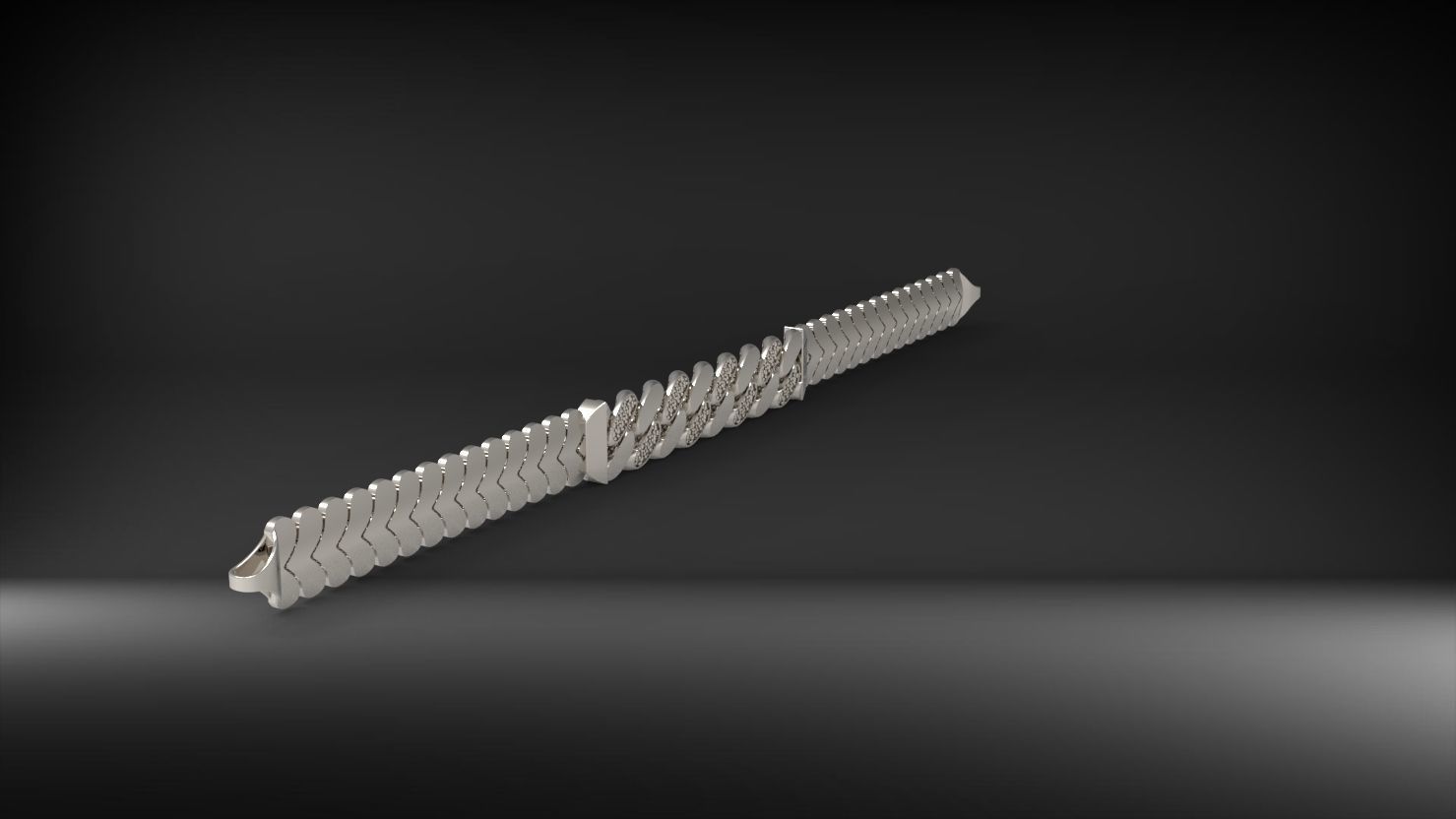 gurmetli 3d zincir bileklik 3D print model_3