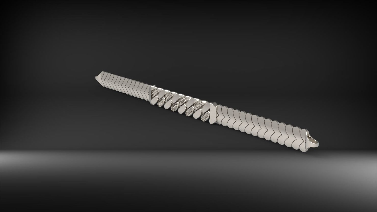 gurmetli 3d zincir bileklik 3D print model_14