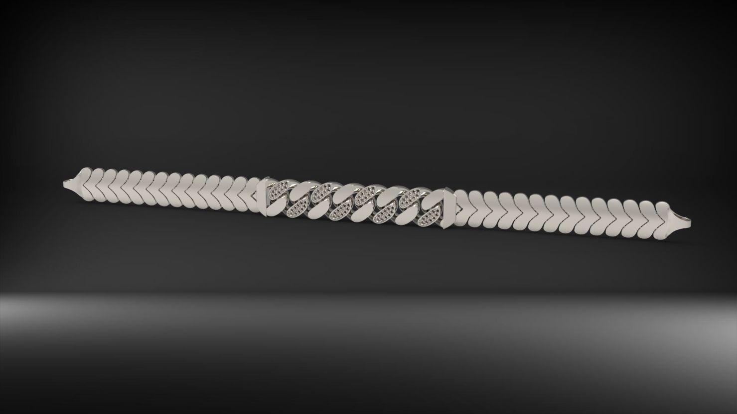 gurmetli 3d zincir bileklik 3D print model_10