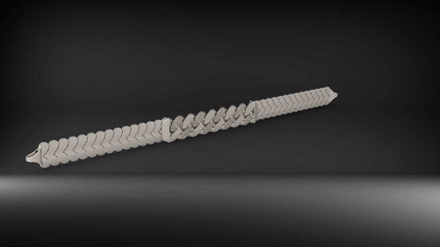 gurmetli 3d zincir bileklik 3D print model_5