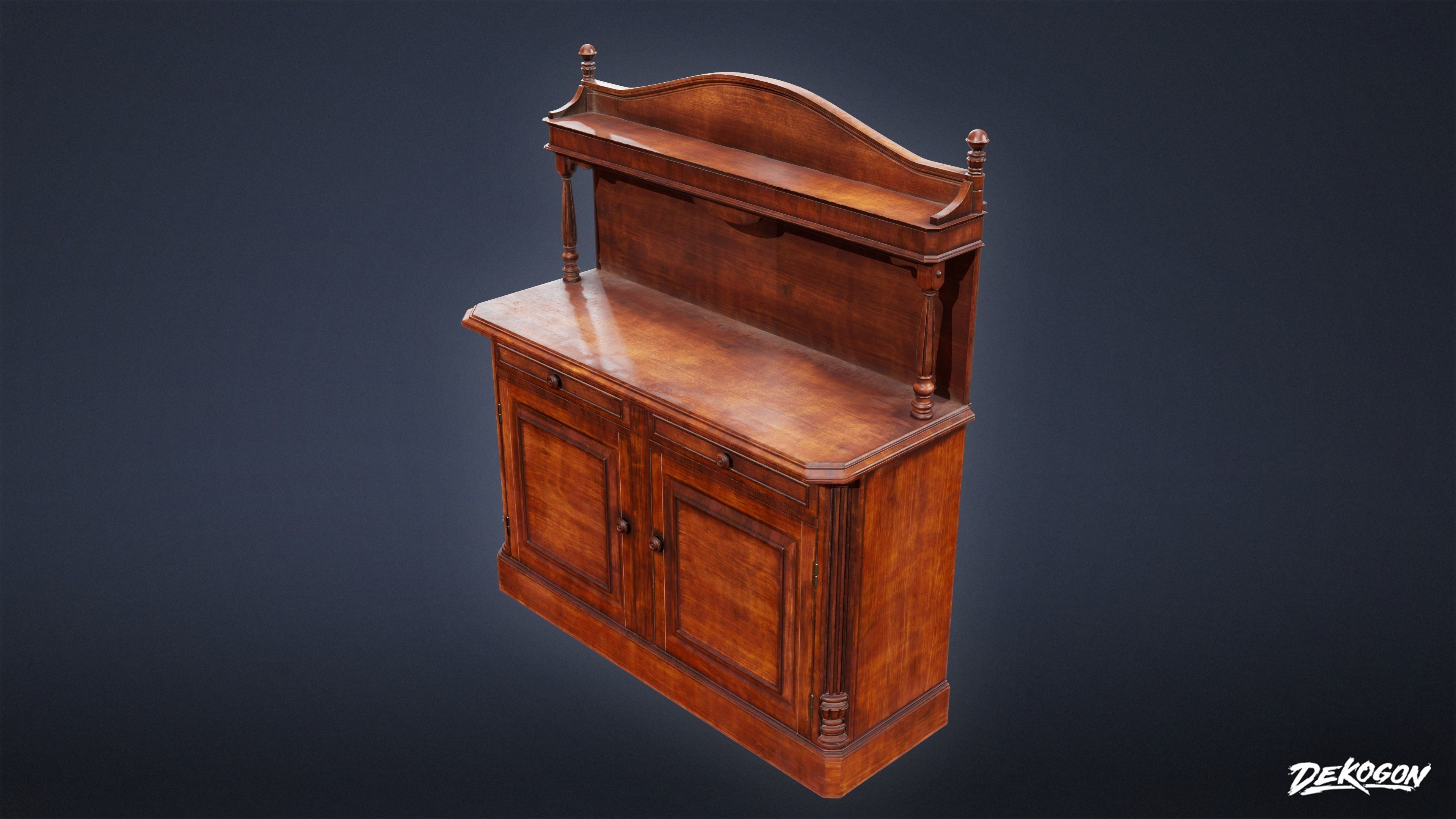 PIRATES - Sideboard 01 - NANITE AND LOW POLY Low-poly 3D model_2