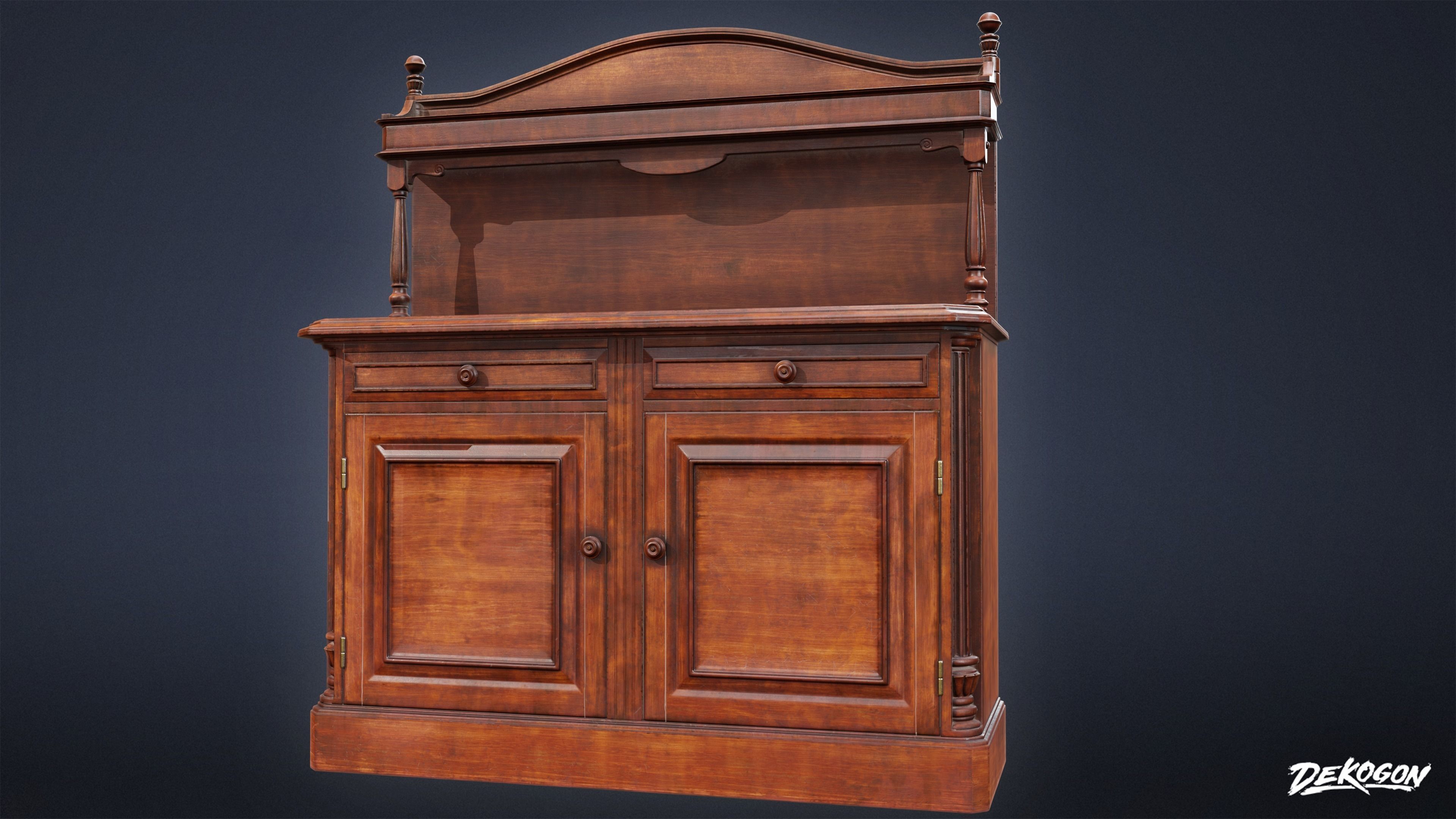 PIRATES - Sideboard 01 - NANITE AND LOW POLY Low-poly 3D model_15