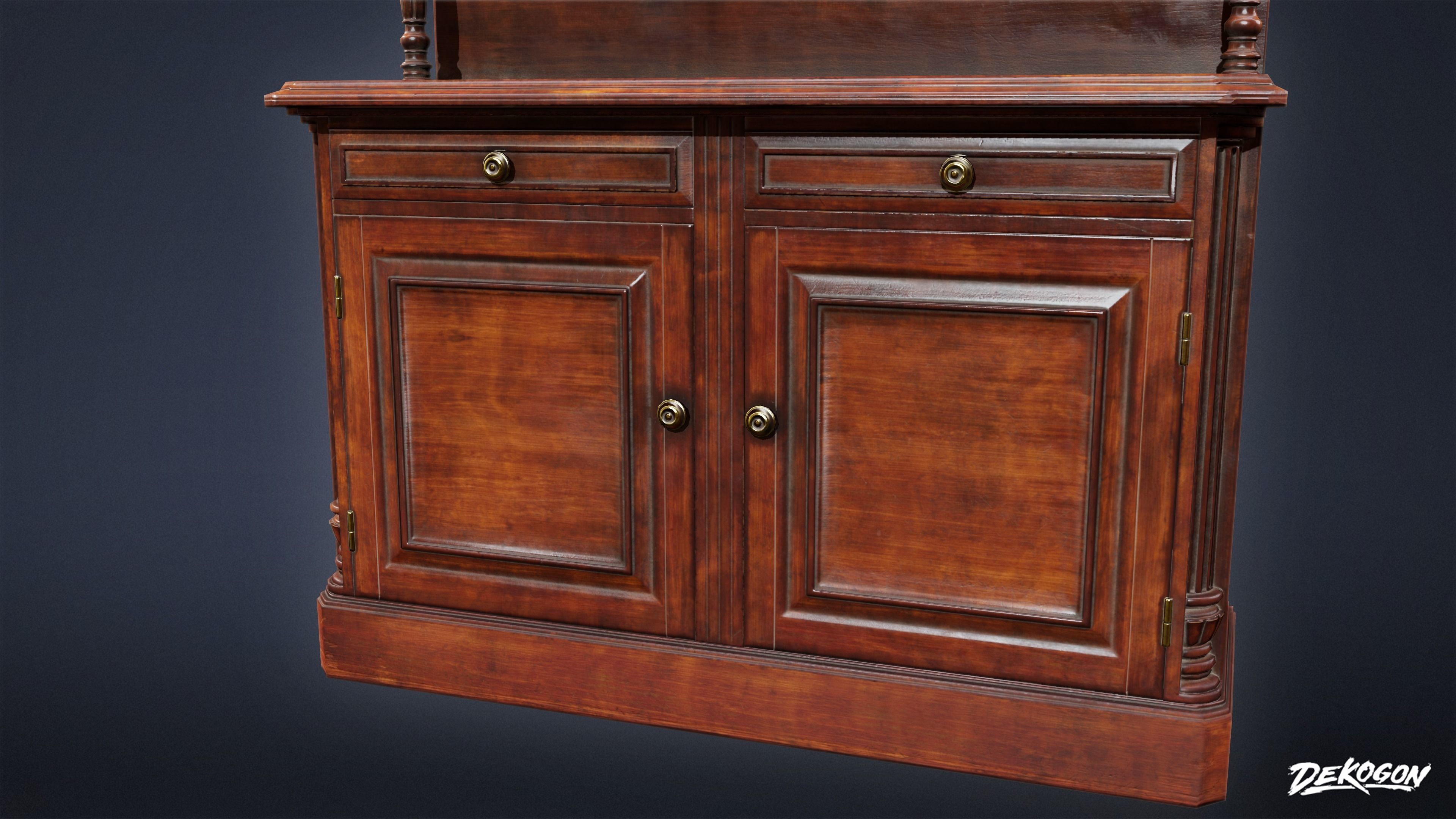 PIRATES - Sideboard 01 - NANITE AND LOW POLY Low-poly 3D model_5