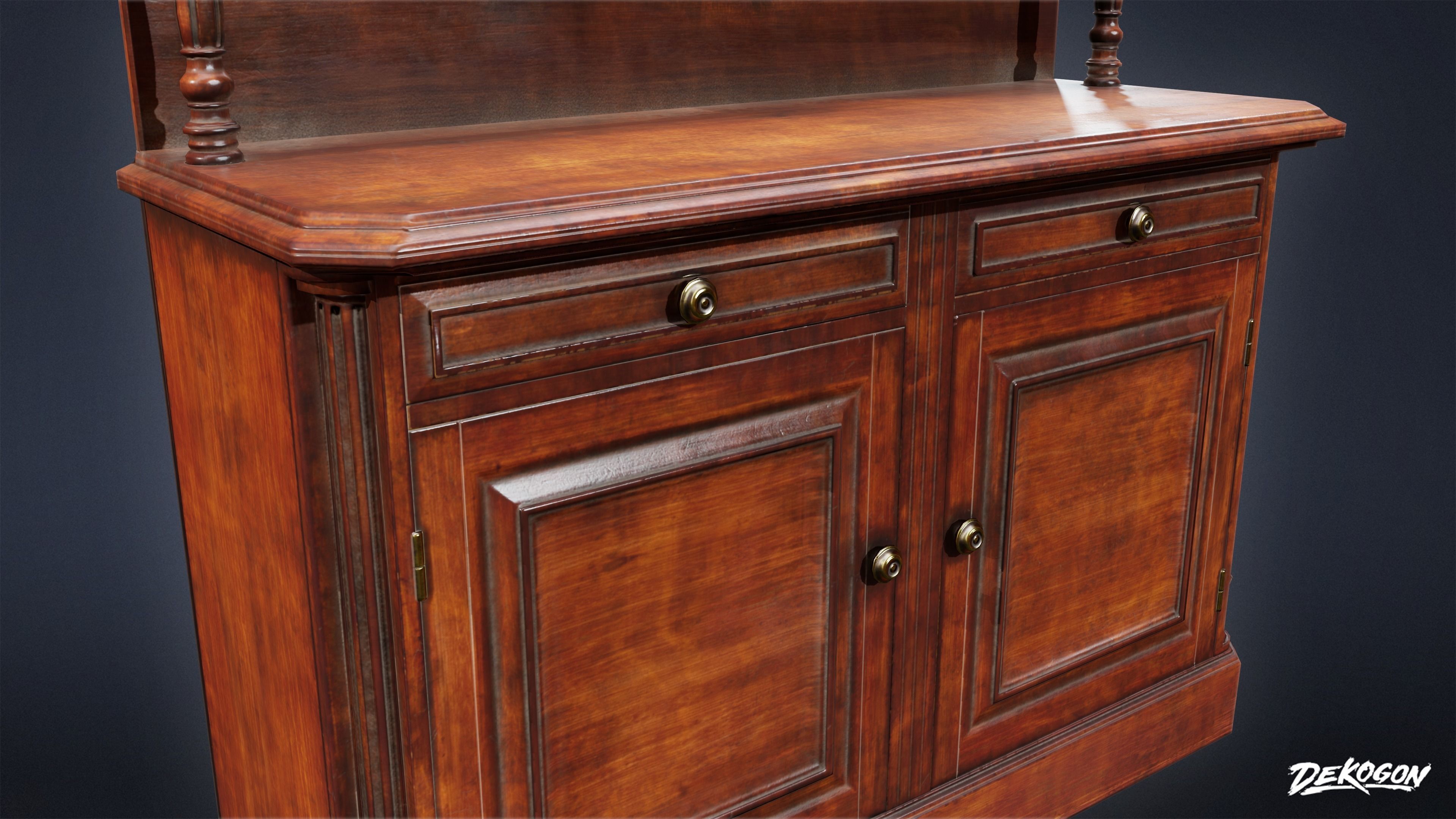 PIRATES - Sideboard 01 - NANITE AND LOW POLY Low-poly 3D model_6