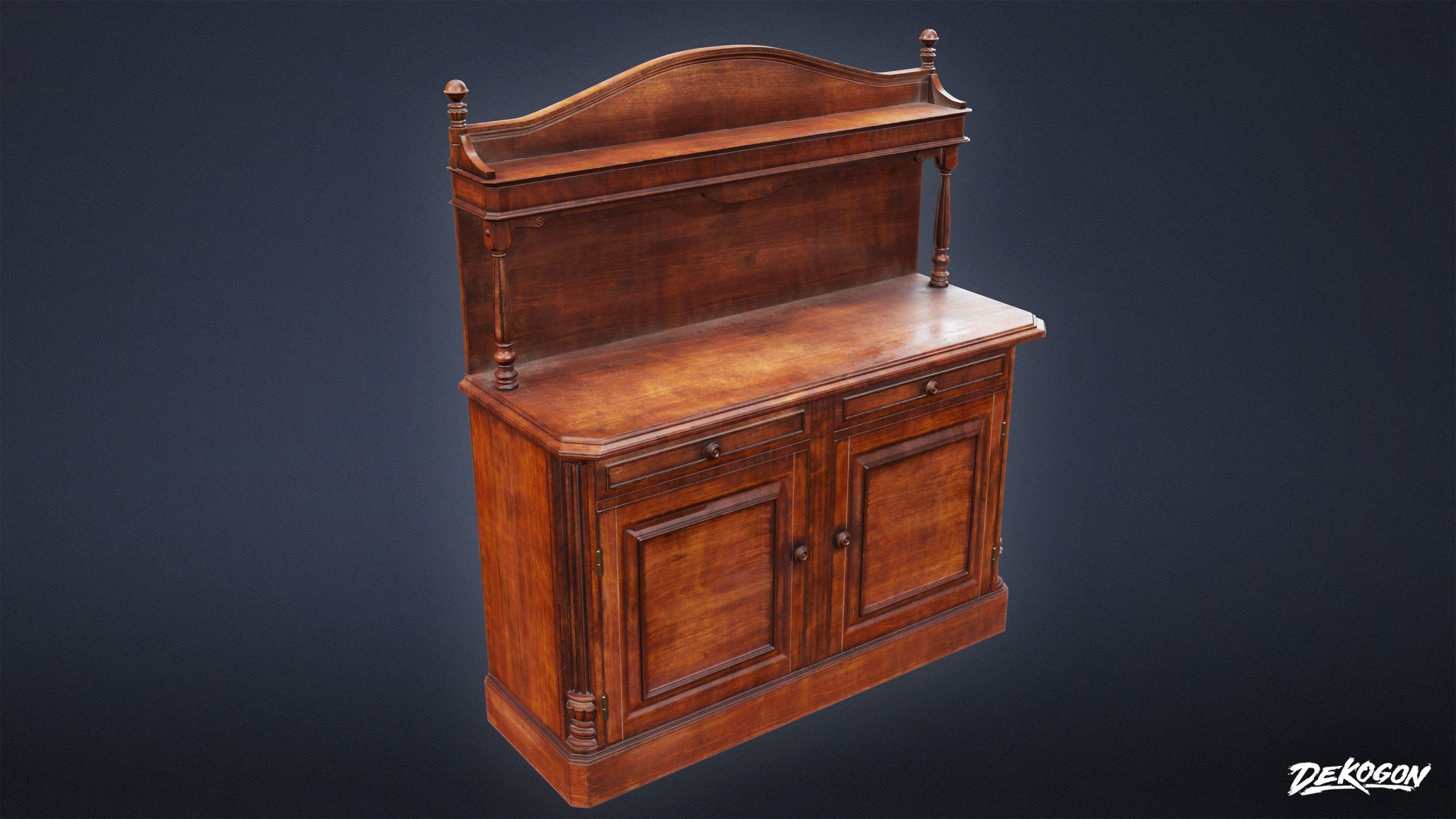 PIRATES - Sideboard 01 - NANITE AND LOW POLY Low-poly 3D model_13