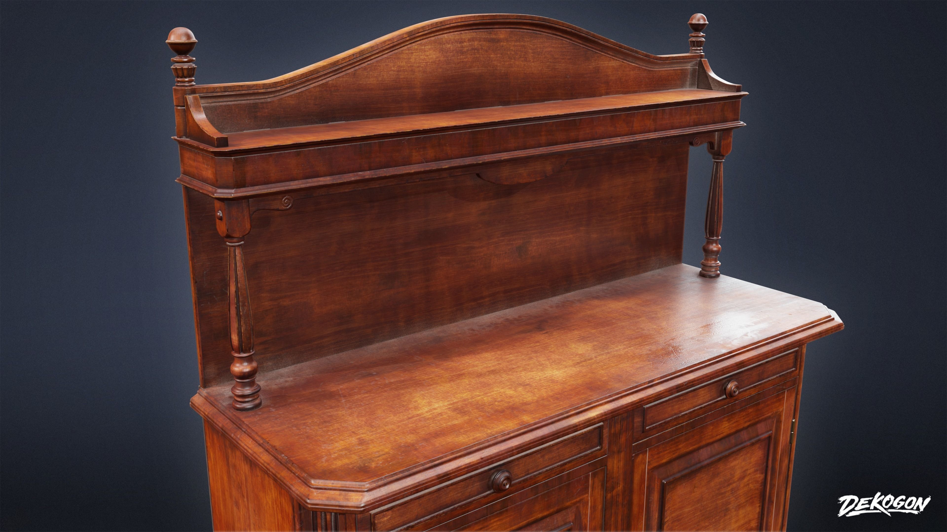 PIRATES - Sideboard 01 - NANITE AND LOW POLY Low-poly 3D model_22