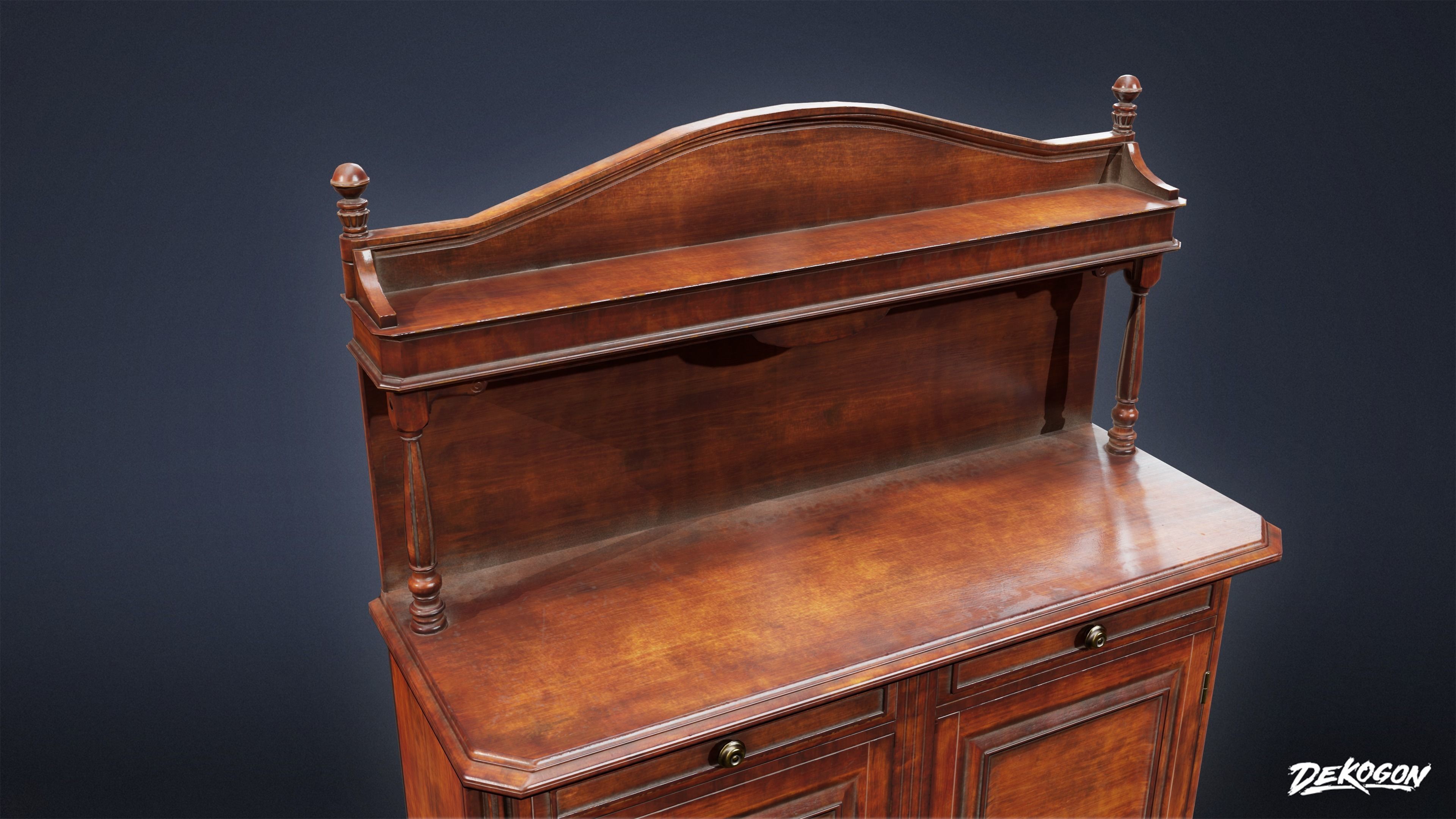 PIRATES - Sideboard 01 - NANITE AND LOW POLY Low-poly 3D model_9