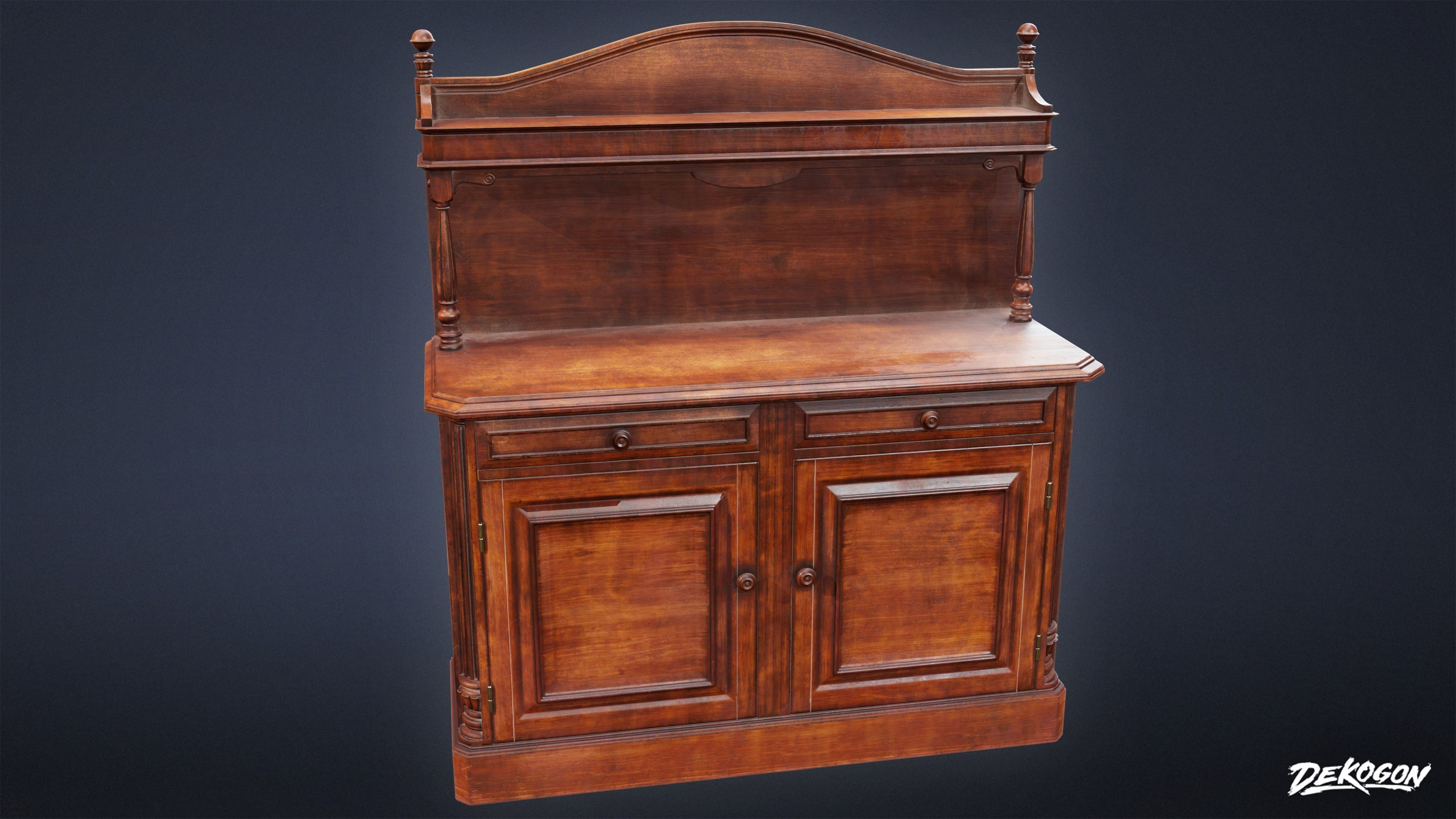 PIRATES - Sideboard 01 - NANITE AND LOW POLY Low-poly 3D model_16