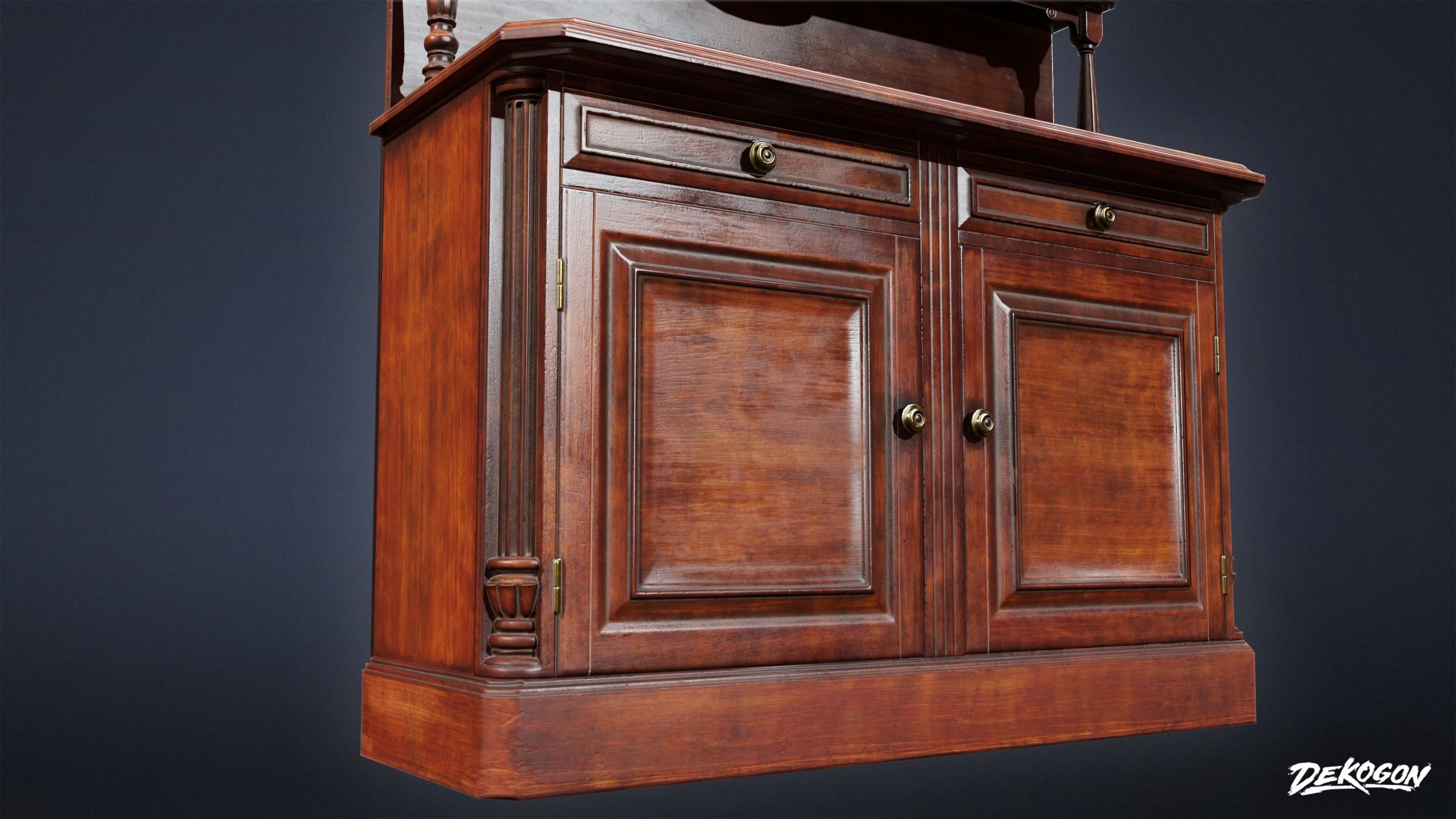 PIRATES - Sideboard 01 - NANITE AND LOW POLY Low-poly 3D model_7