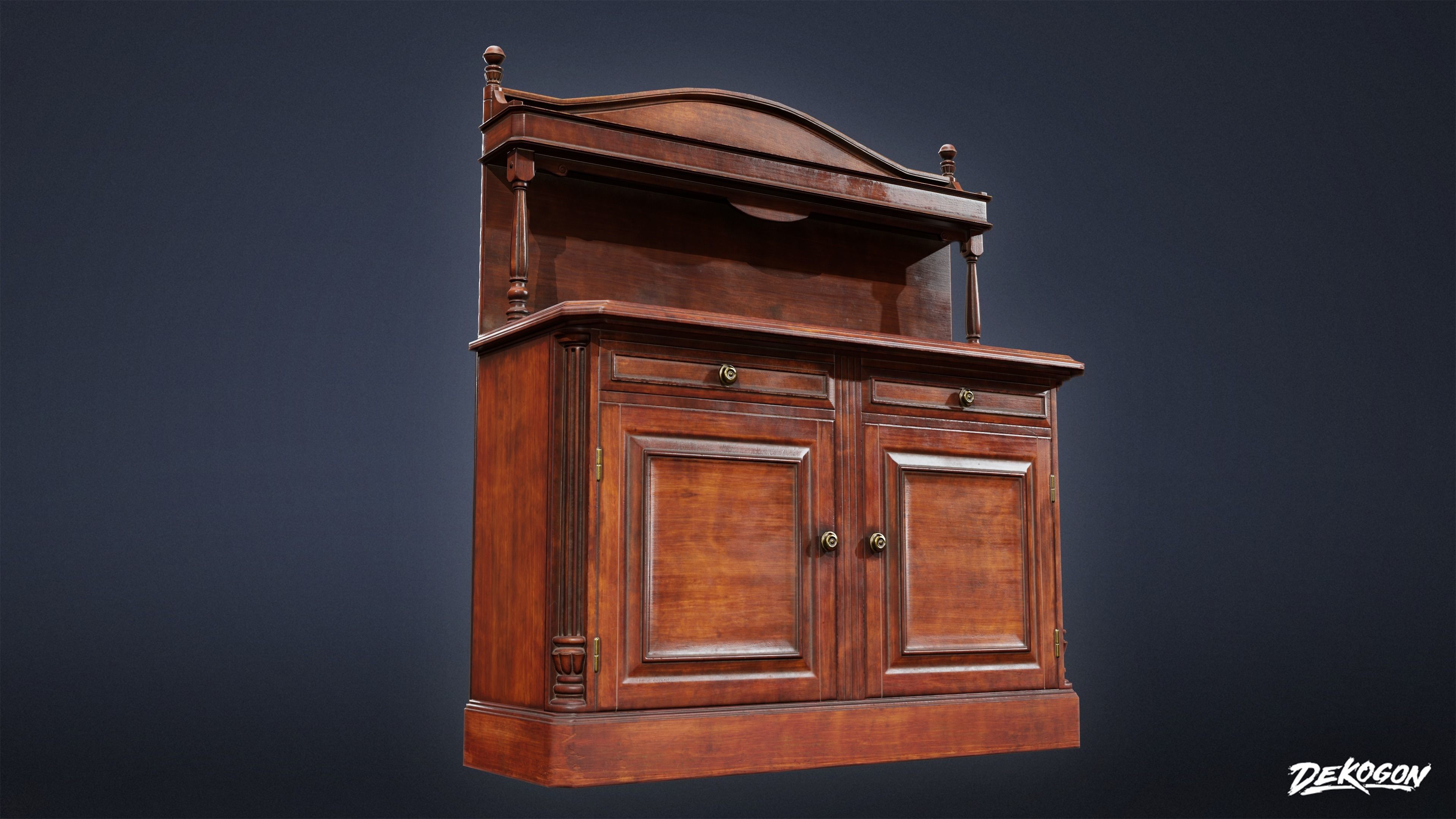 PIRATES - Sideboard 01 - NANITE AND LOW POLY Low-poly 3D model_8