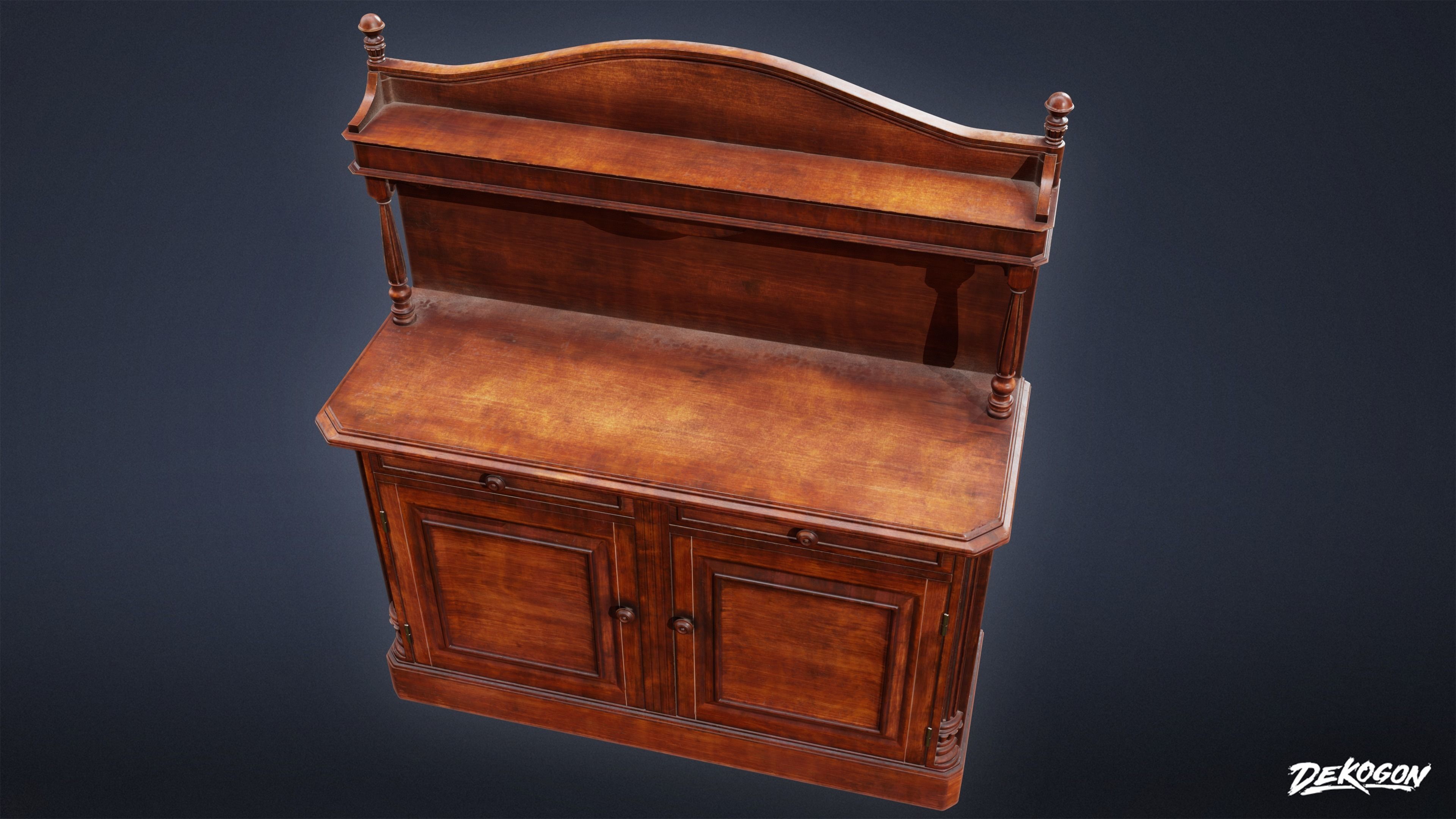 PIRATES - Sideboard 01 - NANITE AND LOW POLY Low-poly 3D model_17