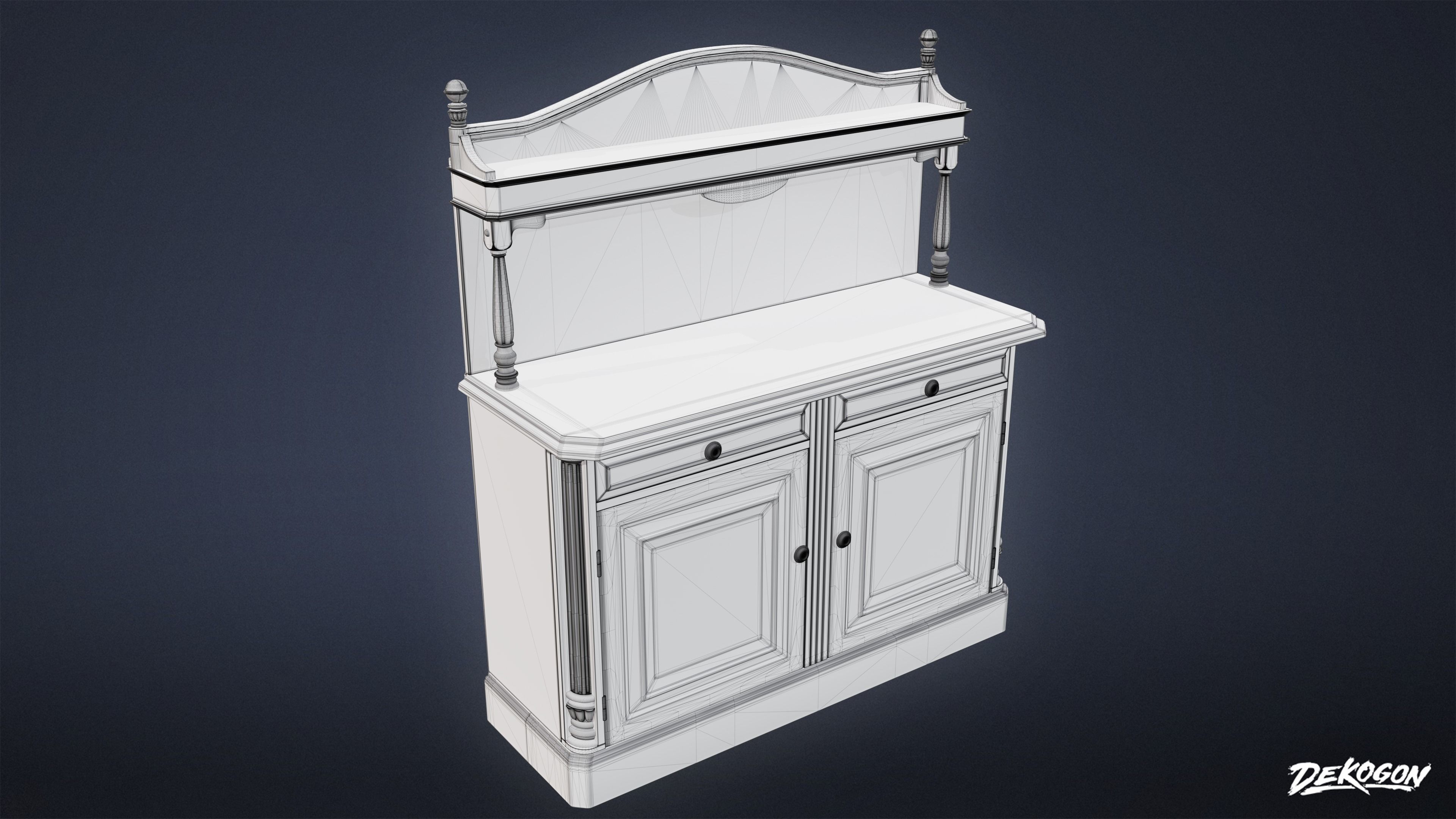 PIRATES - Sideboard 01 - NANITE AND LOW POLY Low-poly 3D model_14