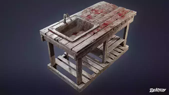 SEASIDE DOCKS - Gutting Table 01 - NANITE AND LOW POLY