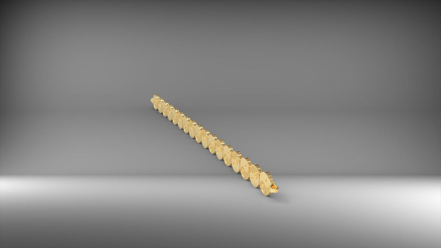 desenli yin ile yang 3d zincir bileklik 3D print model_16