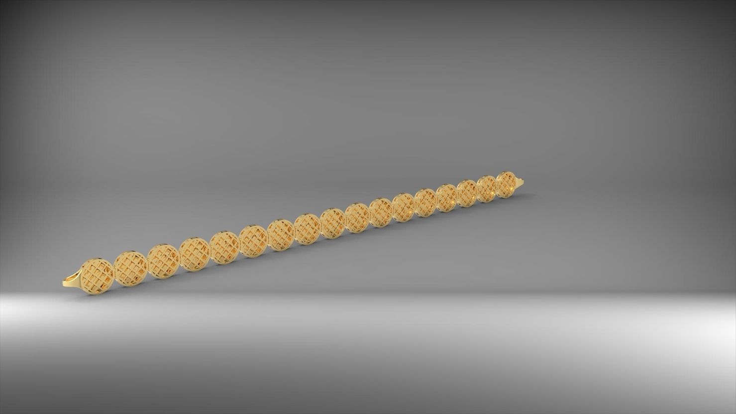 desenli yin ile yang 3d zincir bileklik 3D print model_1