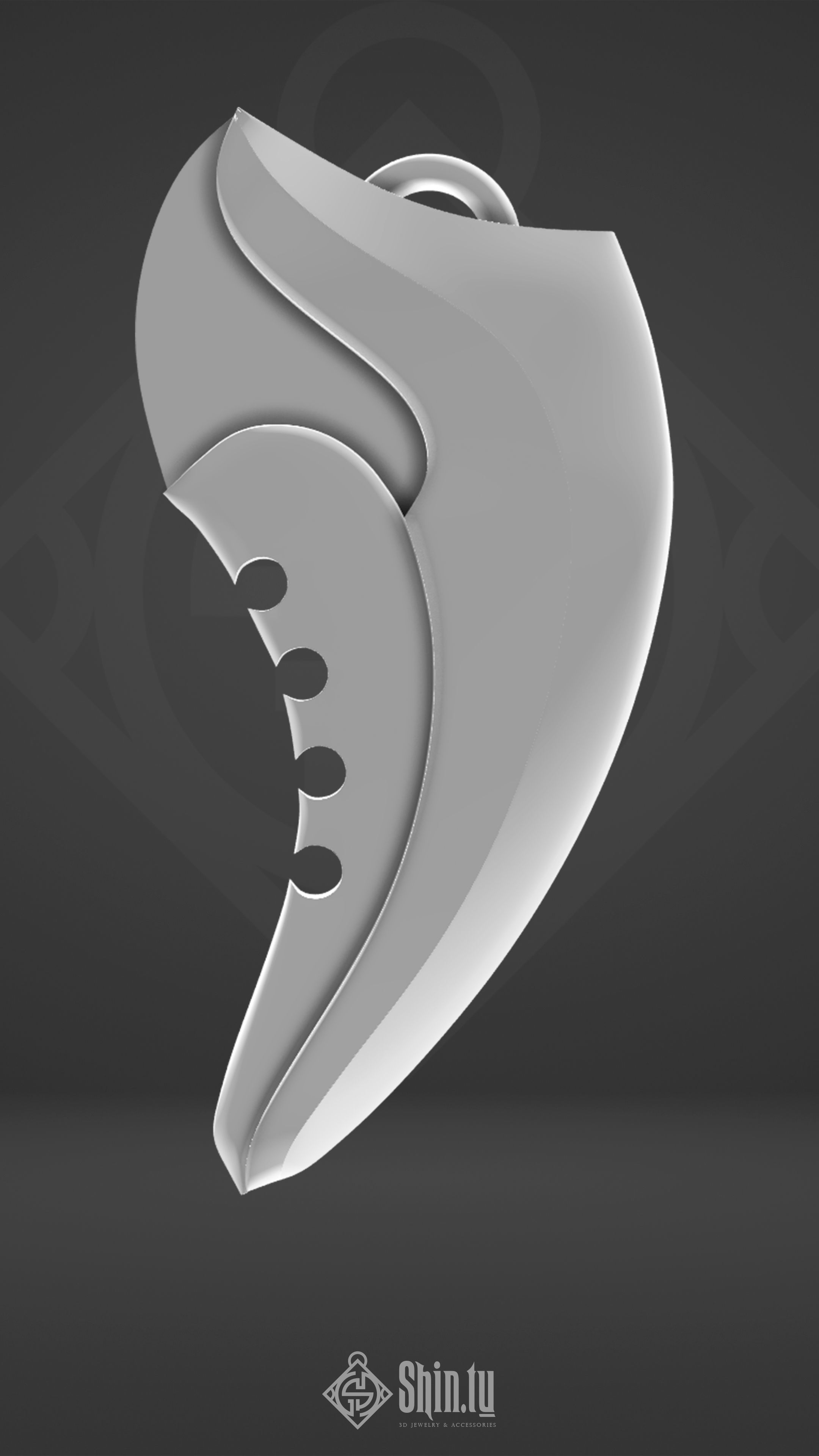 Maori Pendant Whale Tail 3D print model_2