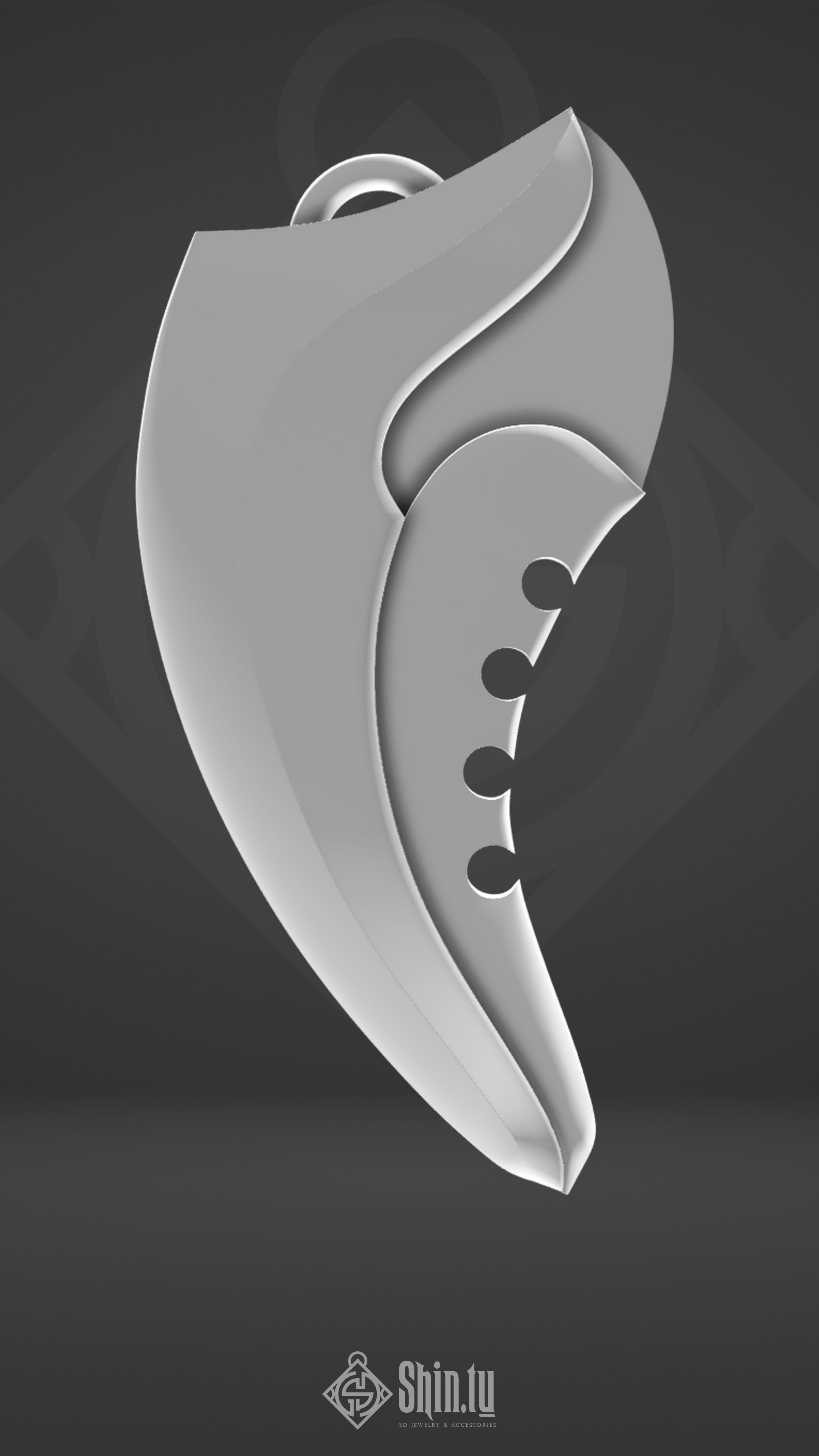 Maori Pendant Whale Tail 3D print model_4
