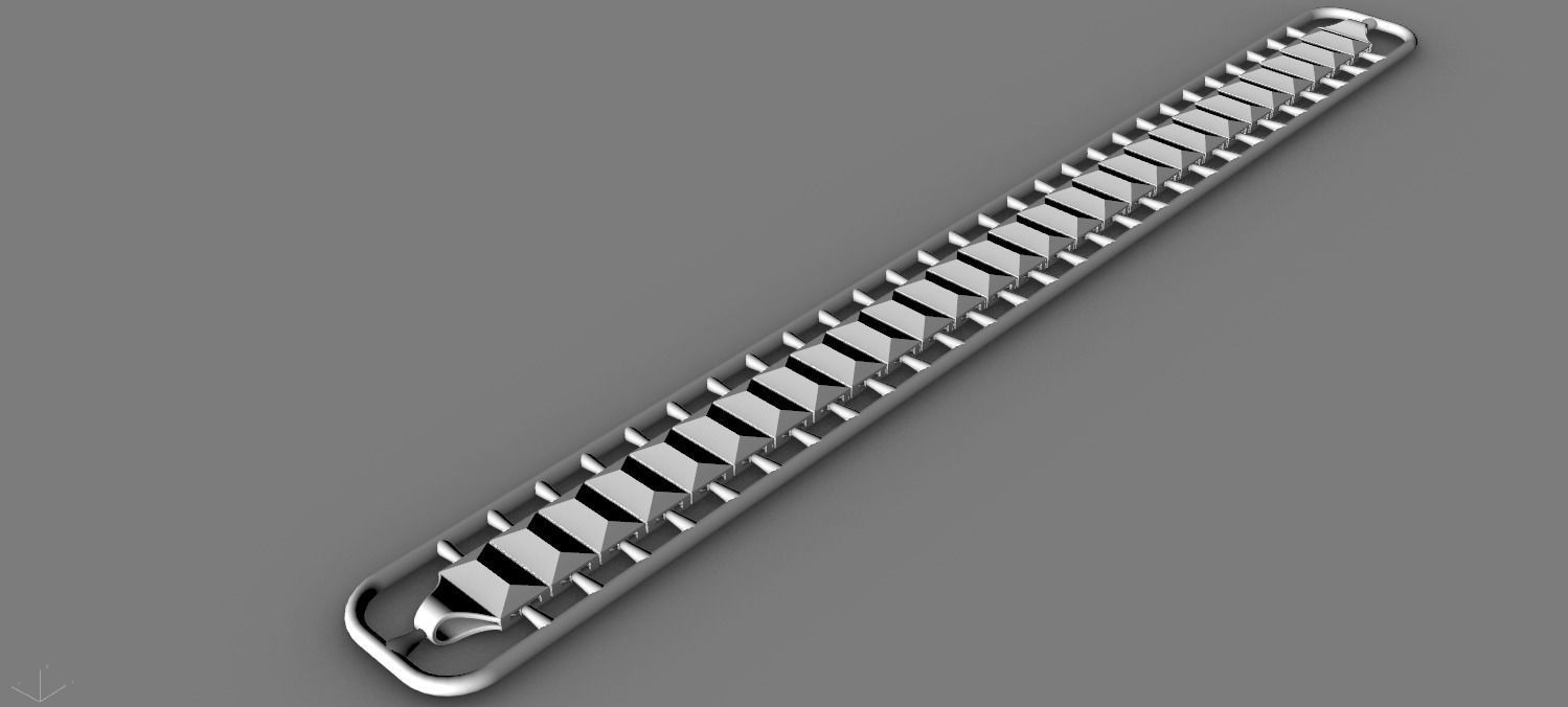 dikdortgen ve koseli 3d zincir bileklik 3D print model_2