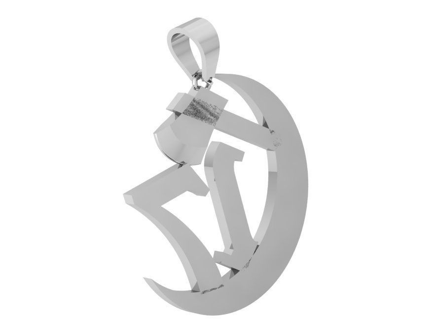 17 Number Pendant 3803 3D print model_3